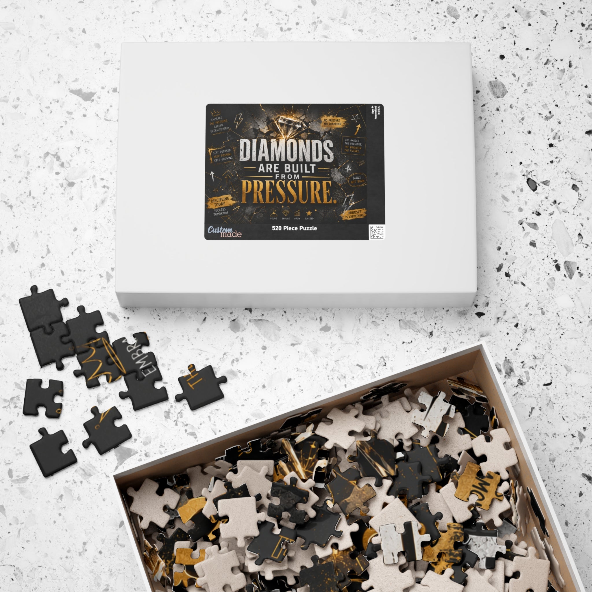 Diamonds Are Built From Pressure — Motivational Puzzle (520–1014 pcs)