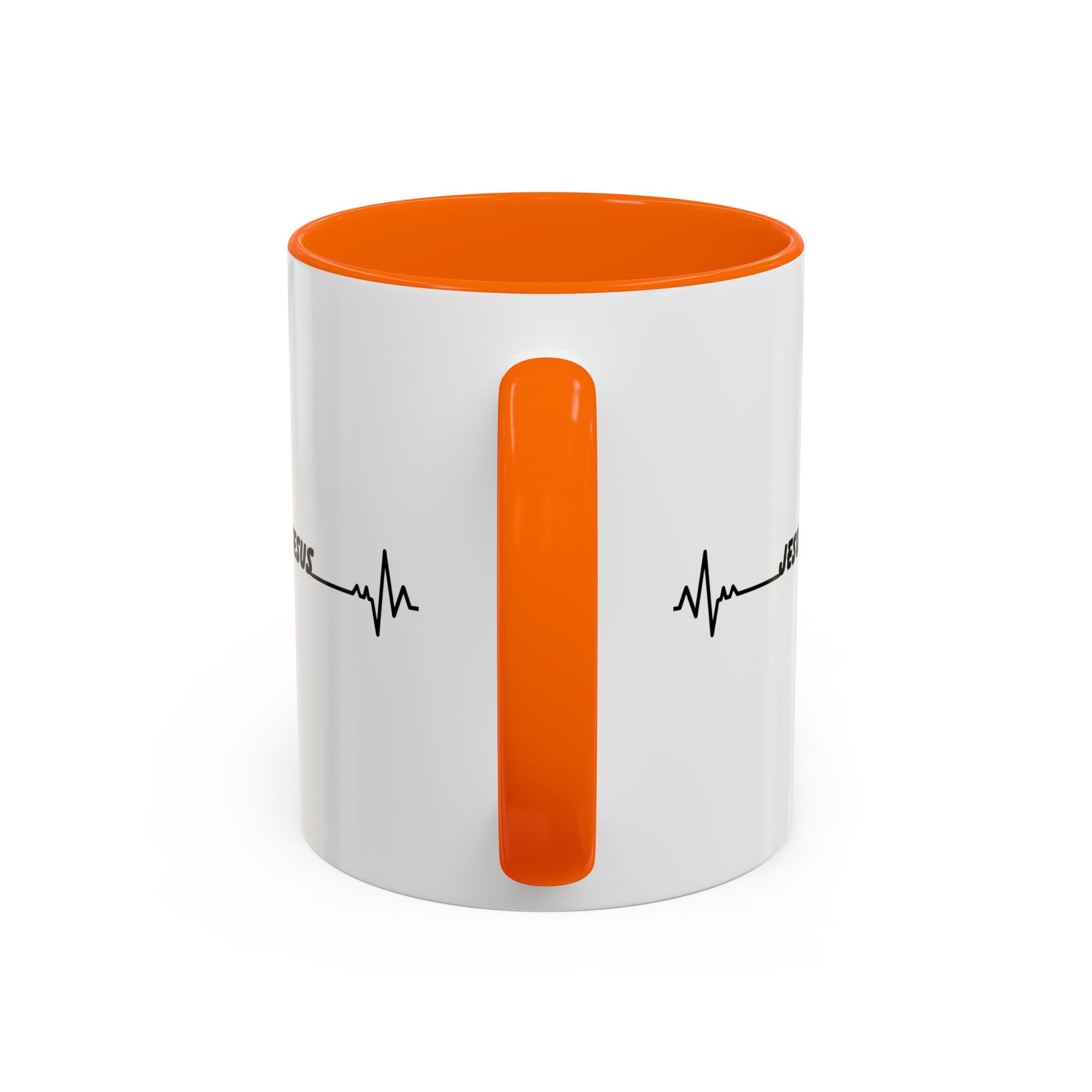 Jesus Heartbeat Accent Coffee Mug — Christian Faith Gift