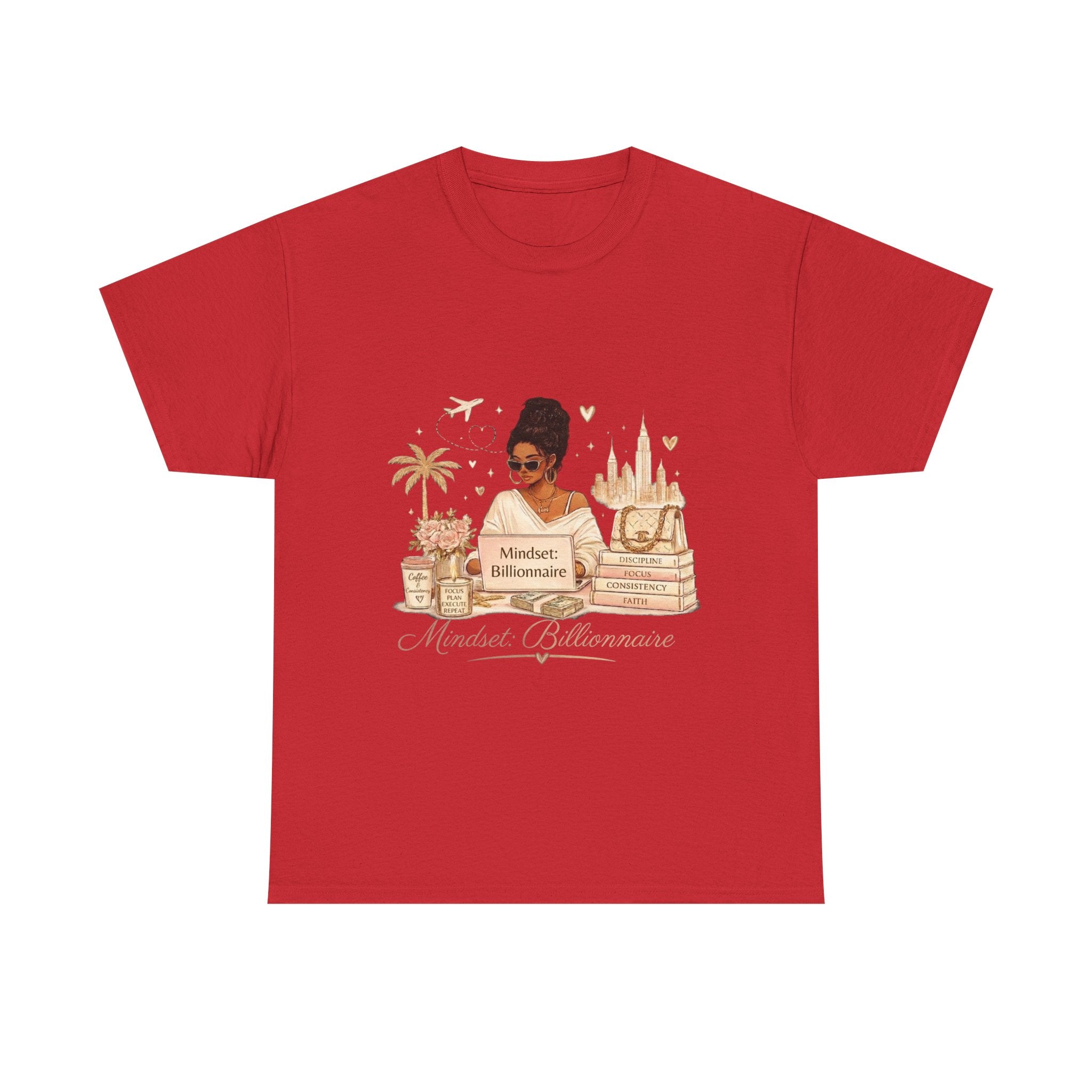 Mindset Millionaire Graphic Tee — Luxe Travel & Fashion Illustration Shirt