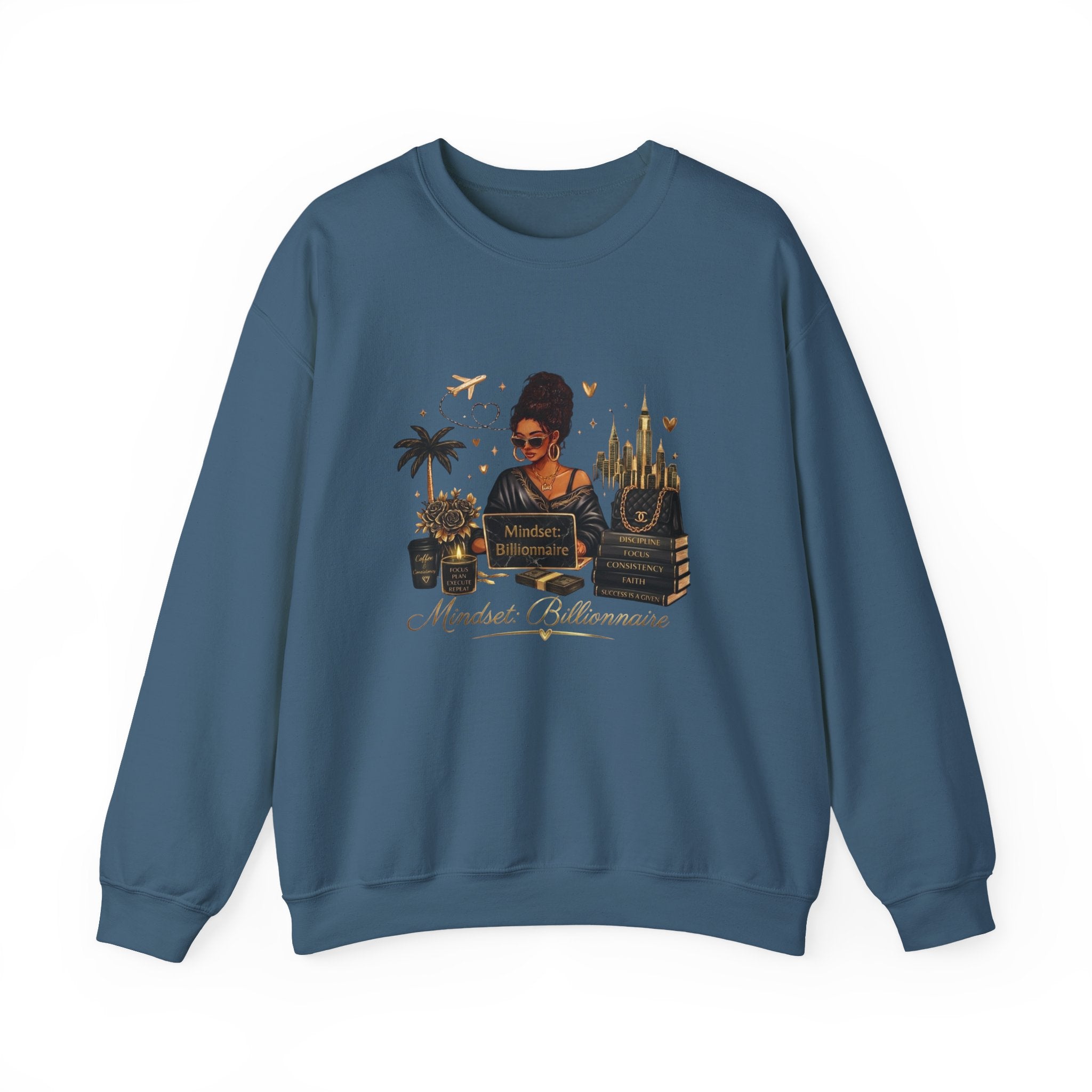 Mindset Billionaire Sweatshirt — Inspirational Cozy Crewneck for Women