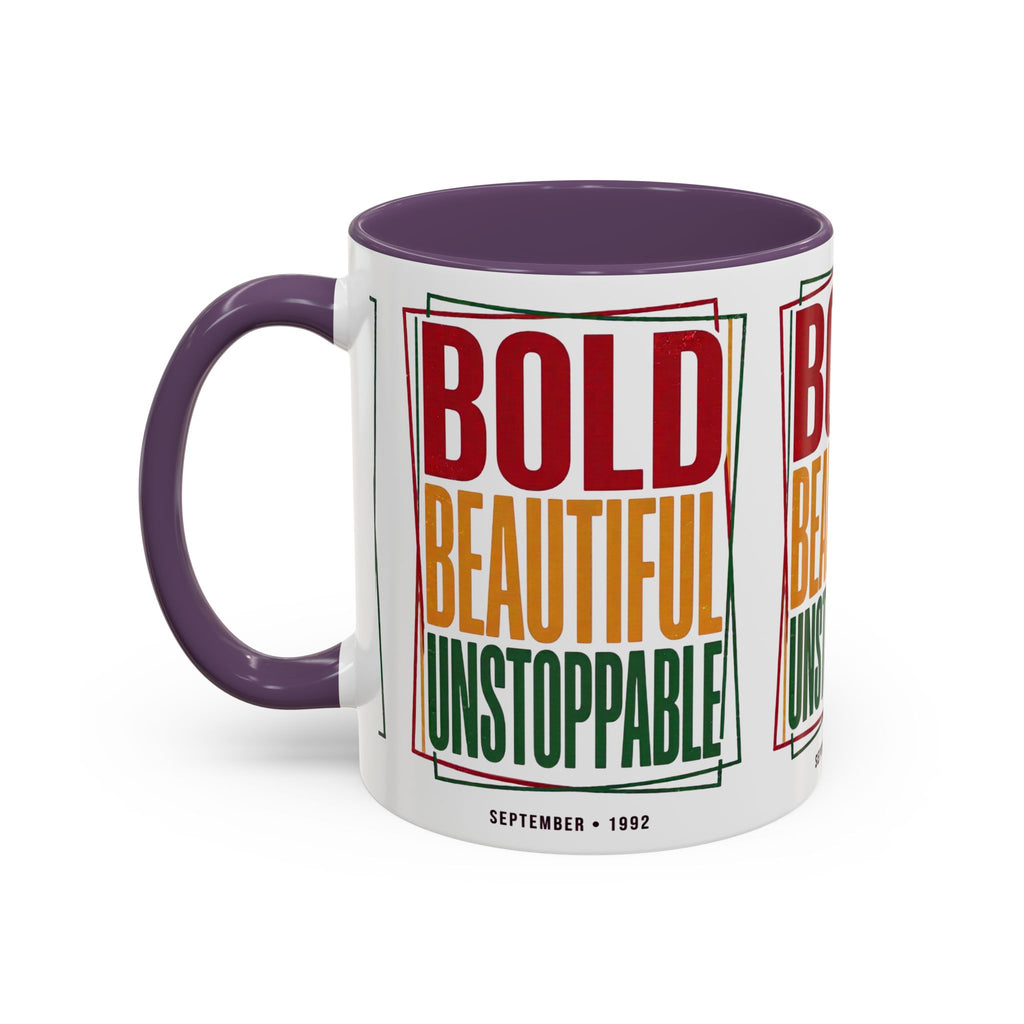 Bold Beautiful Unstoppable Accent Coffee Mug — Motivational Inspirational Gift (11/15oz)