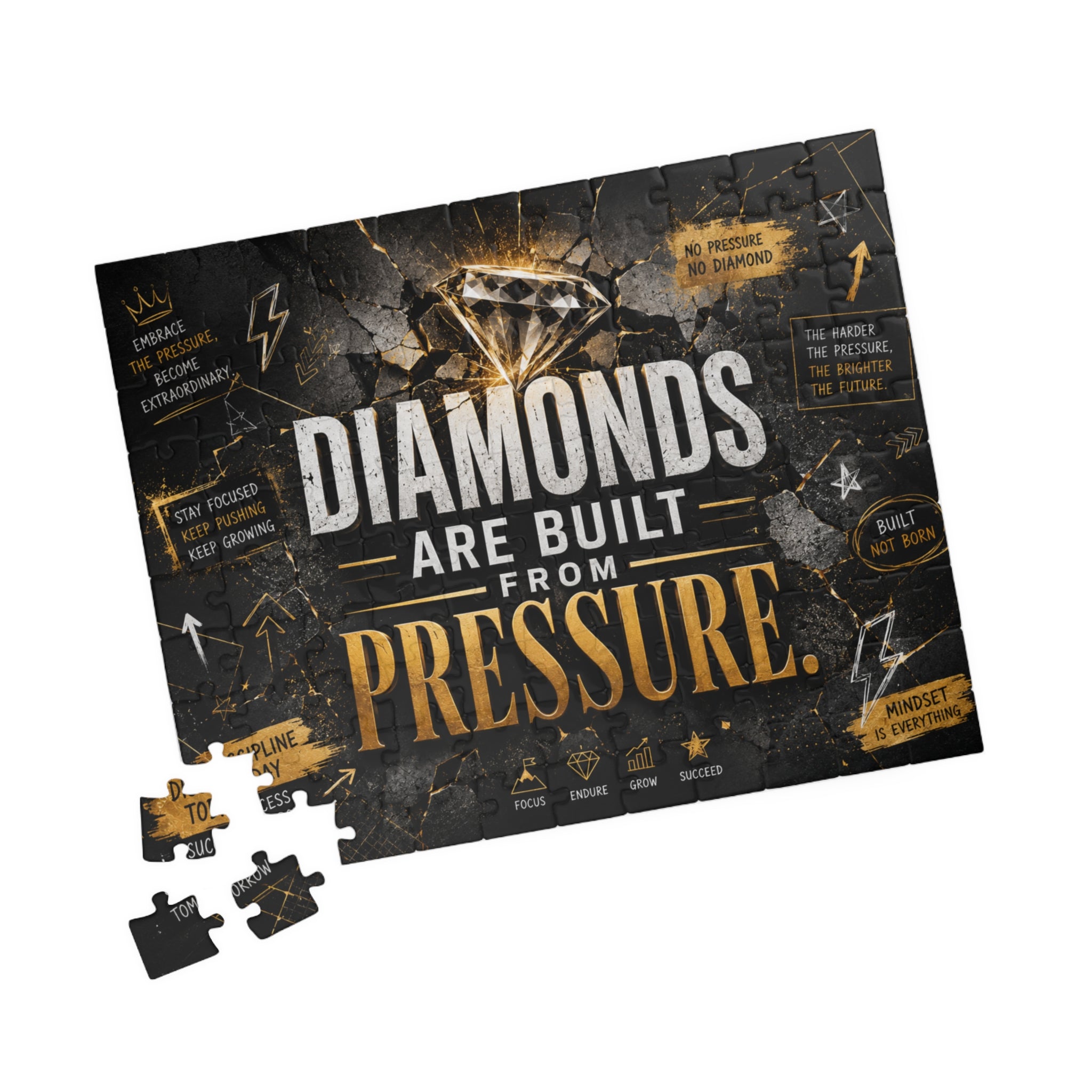 Diamonds Are Built From Pressure — Motivational Puzzle (520–1014 pcs)