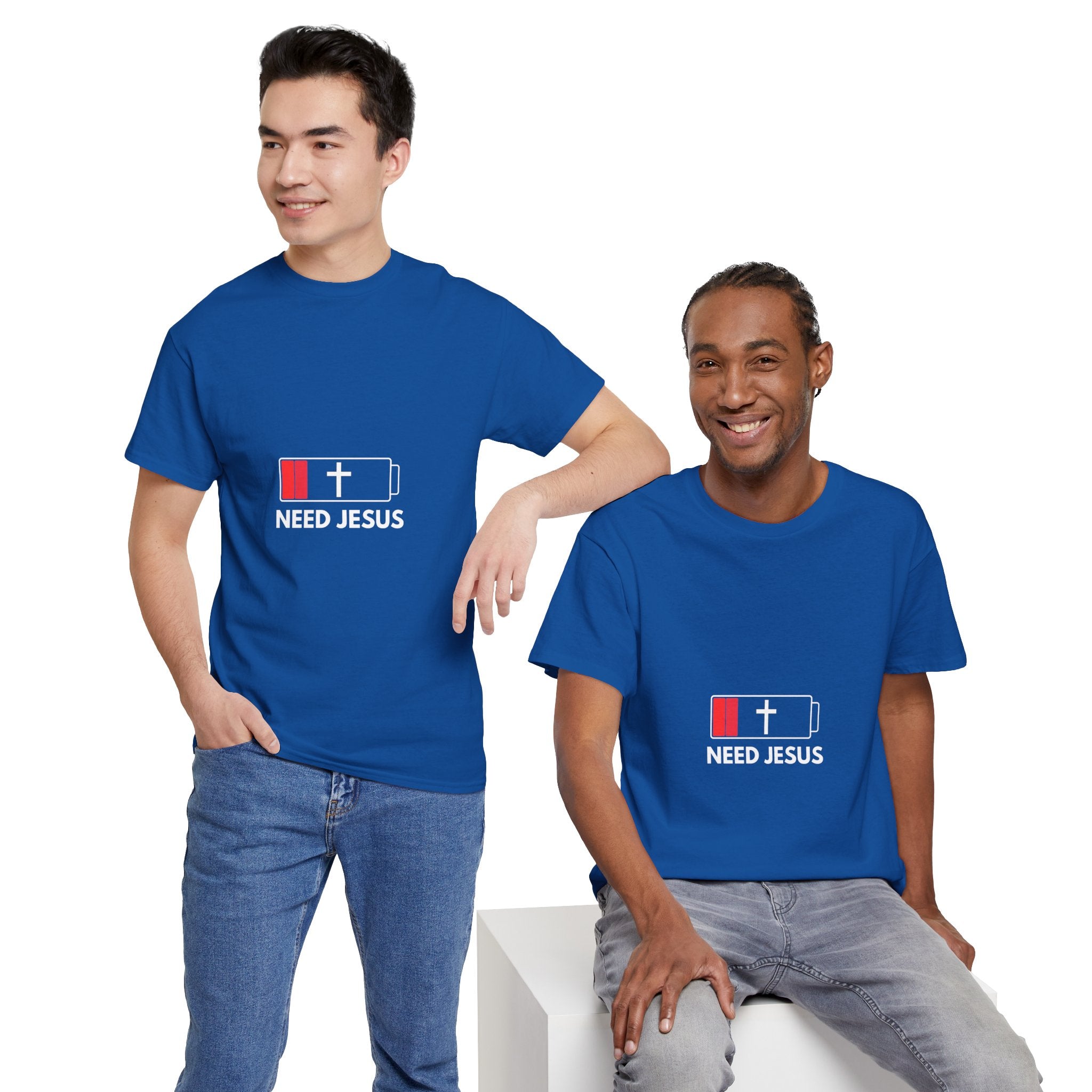 Need Jesus Low Battery Christian T-Shirt