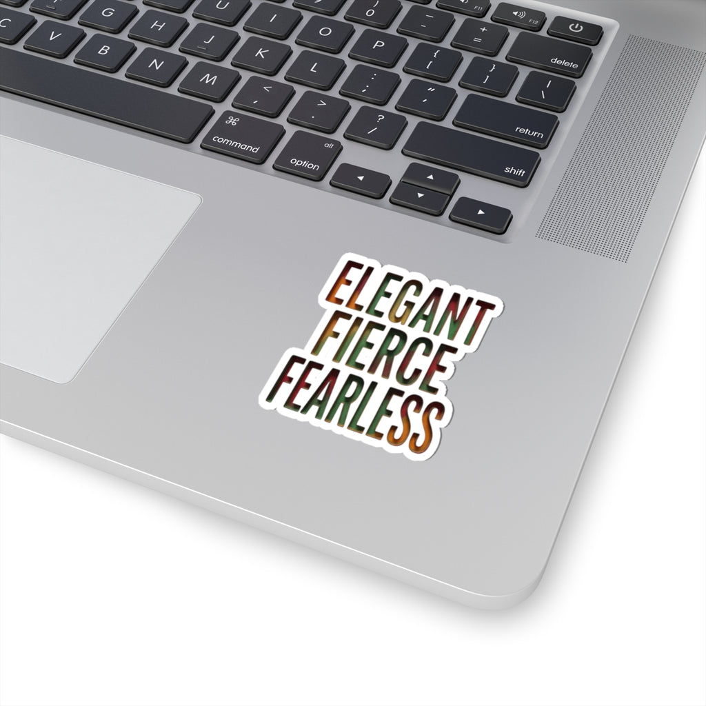 Elegant Fierce Fearless Kiss-Cut Sticker | Juneteenth Pan-African Pride, 1865 Freedom