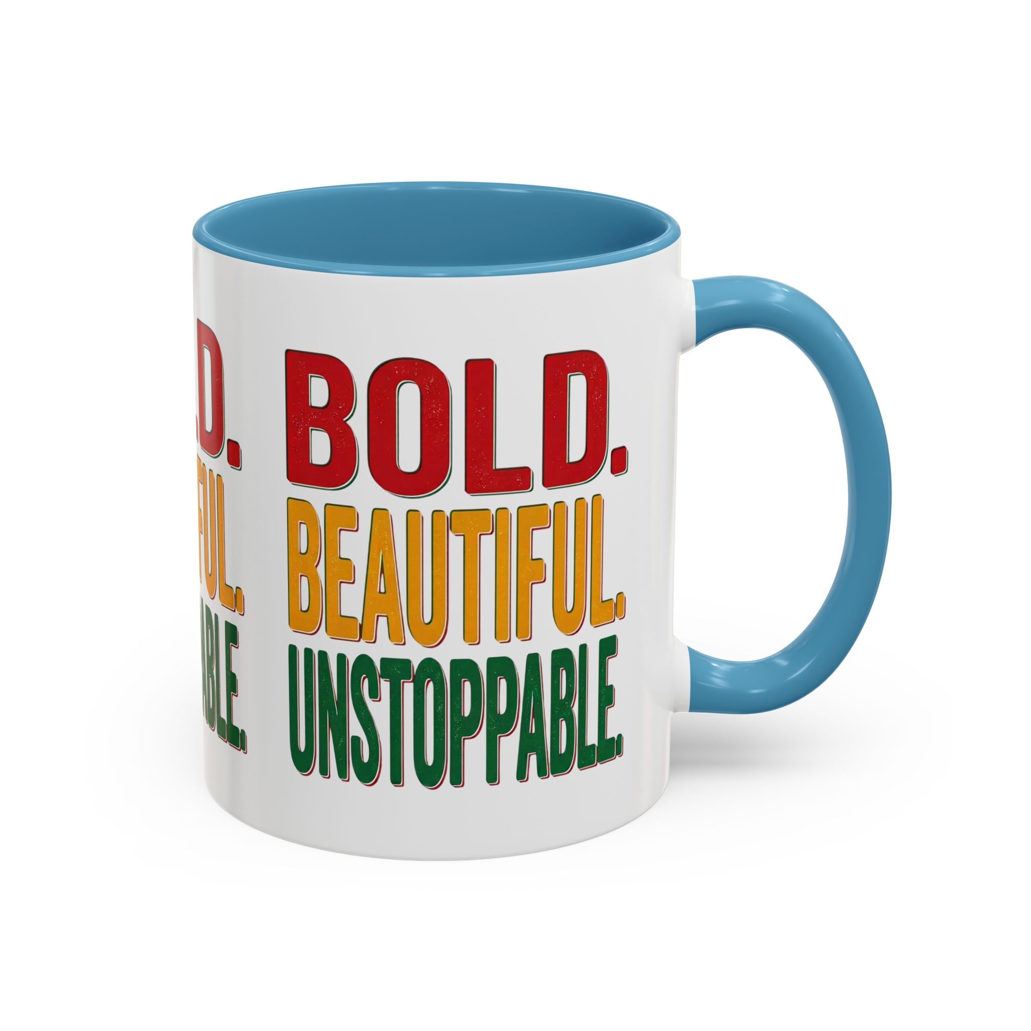 Bold Beautiful Unstoppable Accent Coffee Mug — Inspirational 11/15oz Gift