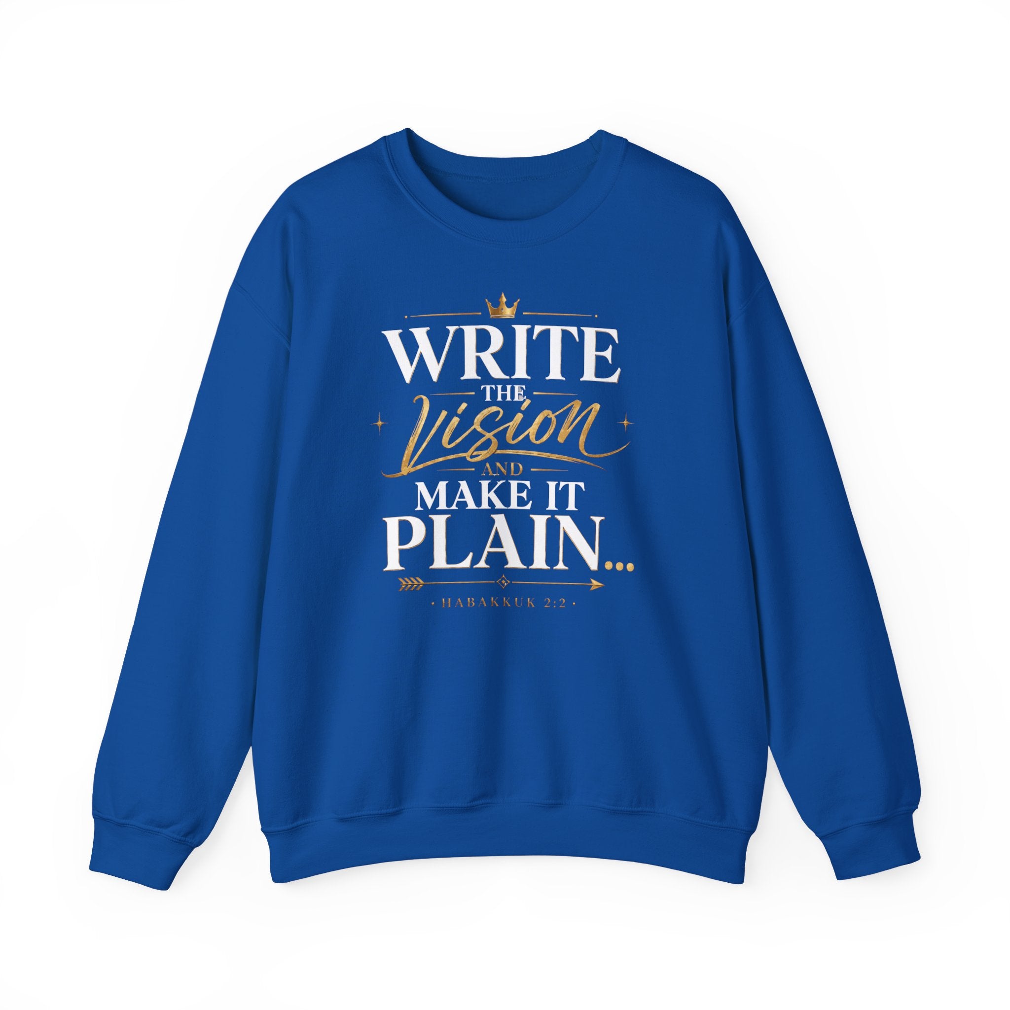 Write the Vision Crewneck Sweatshirt — Inspirational Christian Quote Pullover