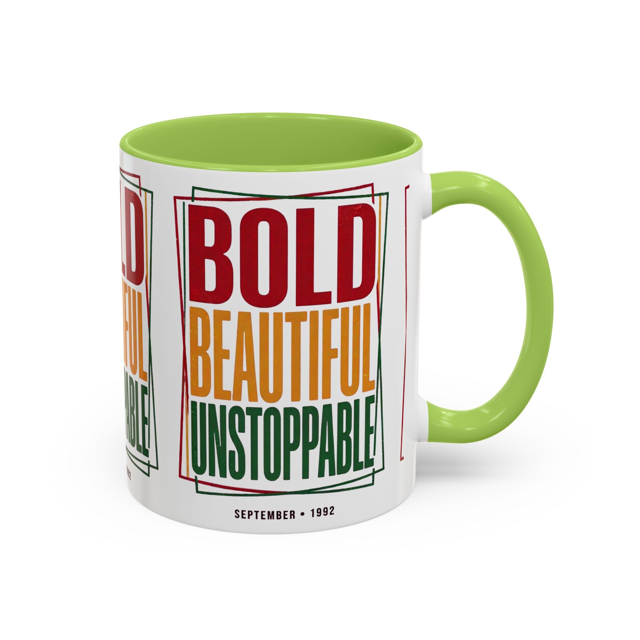 Bold Beautiful Unstoppable Accent Coffee Mug — Motivational Inspirational Gift (11/15oz)