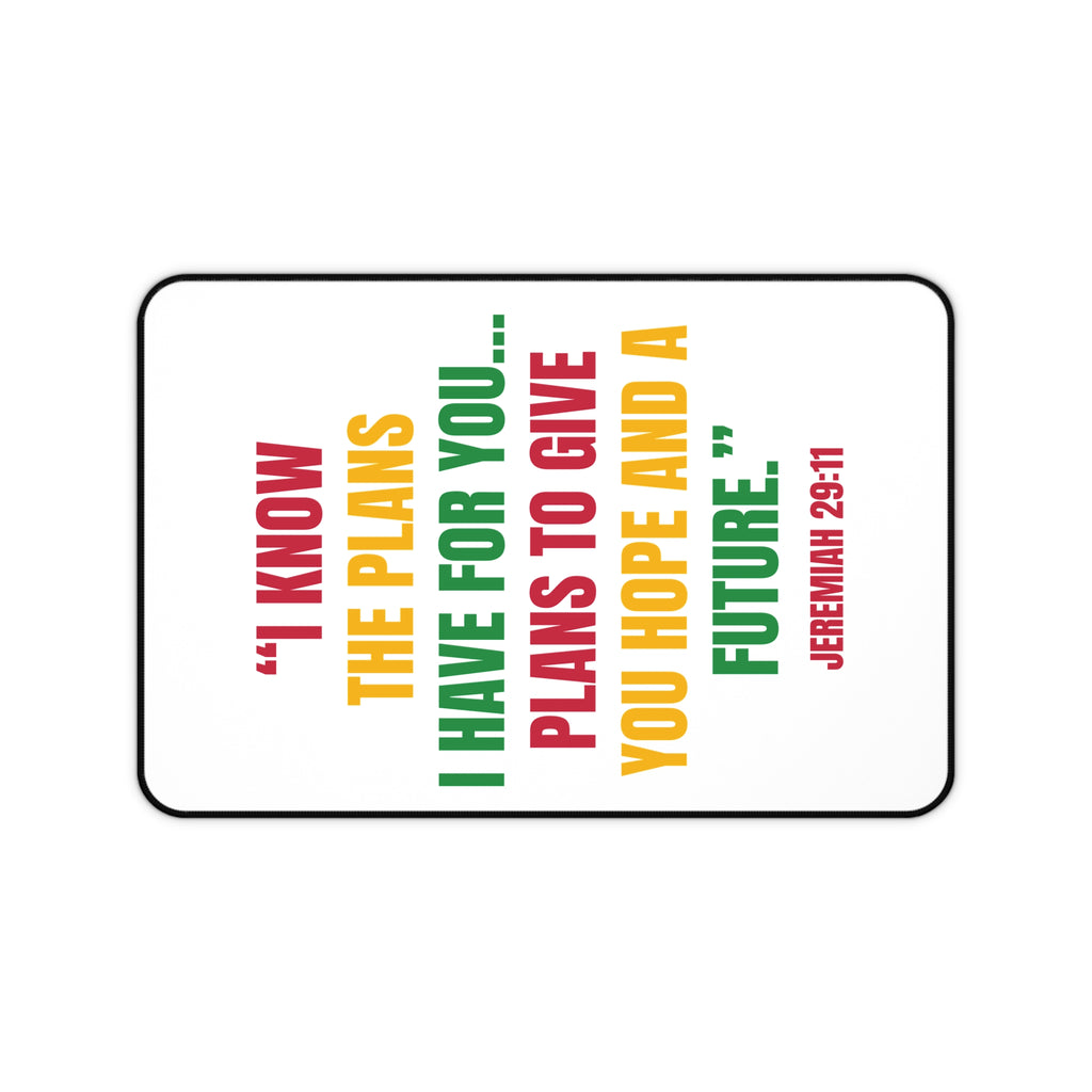 Jeremiah 29:11 Inspirational Desk Mat – "I Know the Plans I Have for You" Christian Office Mousepad