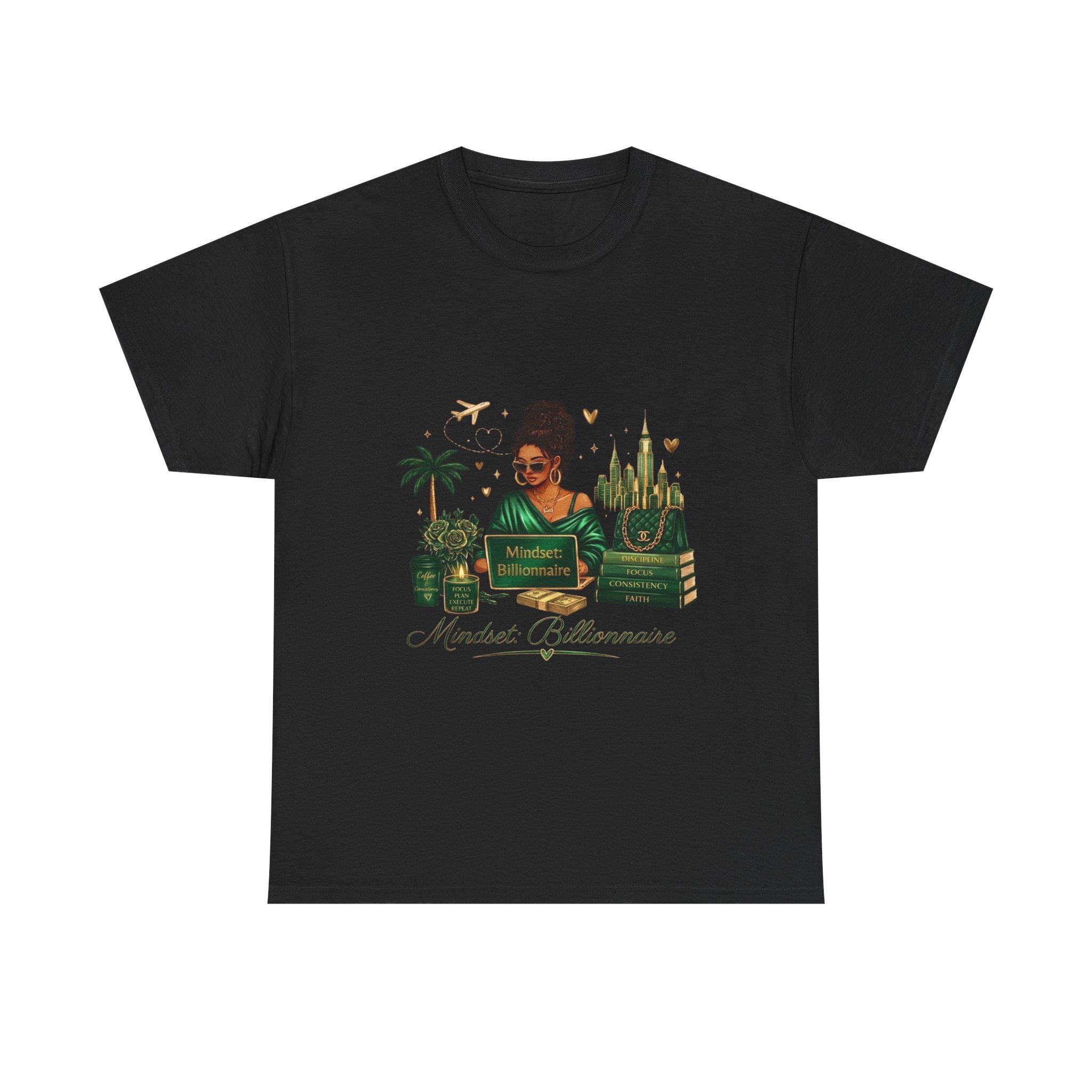 T-Shirt — Mindset Billionaire Graphic Tee (Empowerment, Travel & Success Design)
