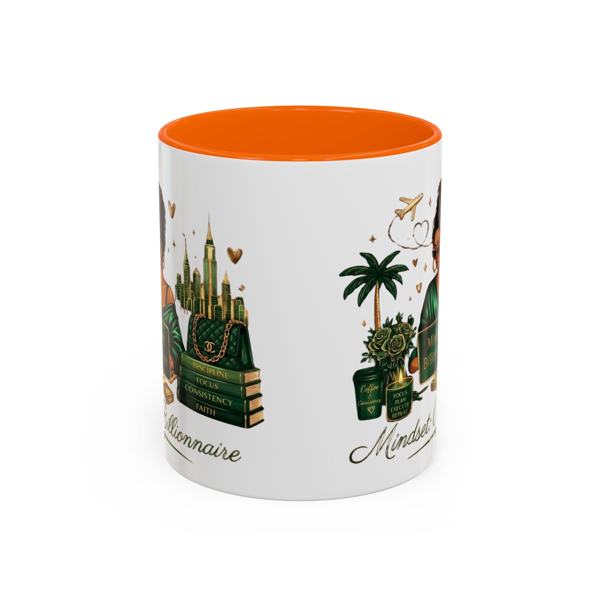 Mindset: Billionaire Accent Coffee Mug — Inspirational Black Woman Design