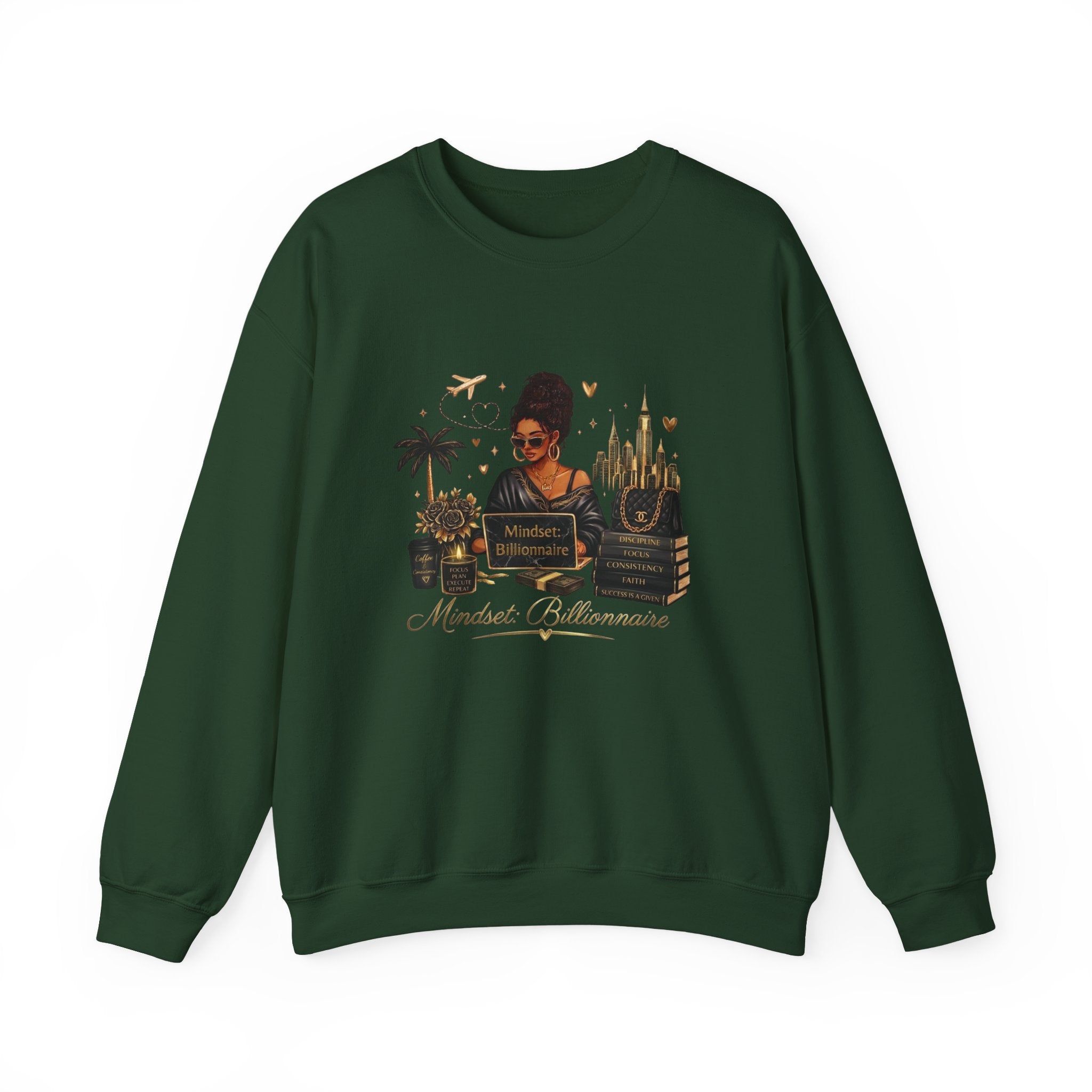 Mindset Billionaire Sweatshirt — Inspirational Cozy Crewneck for Women