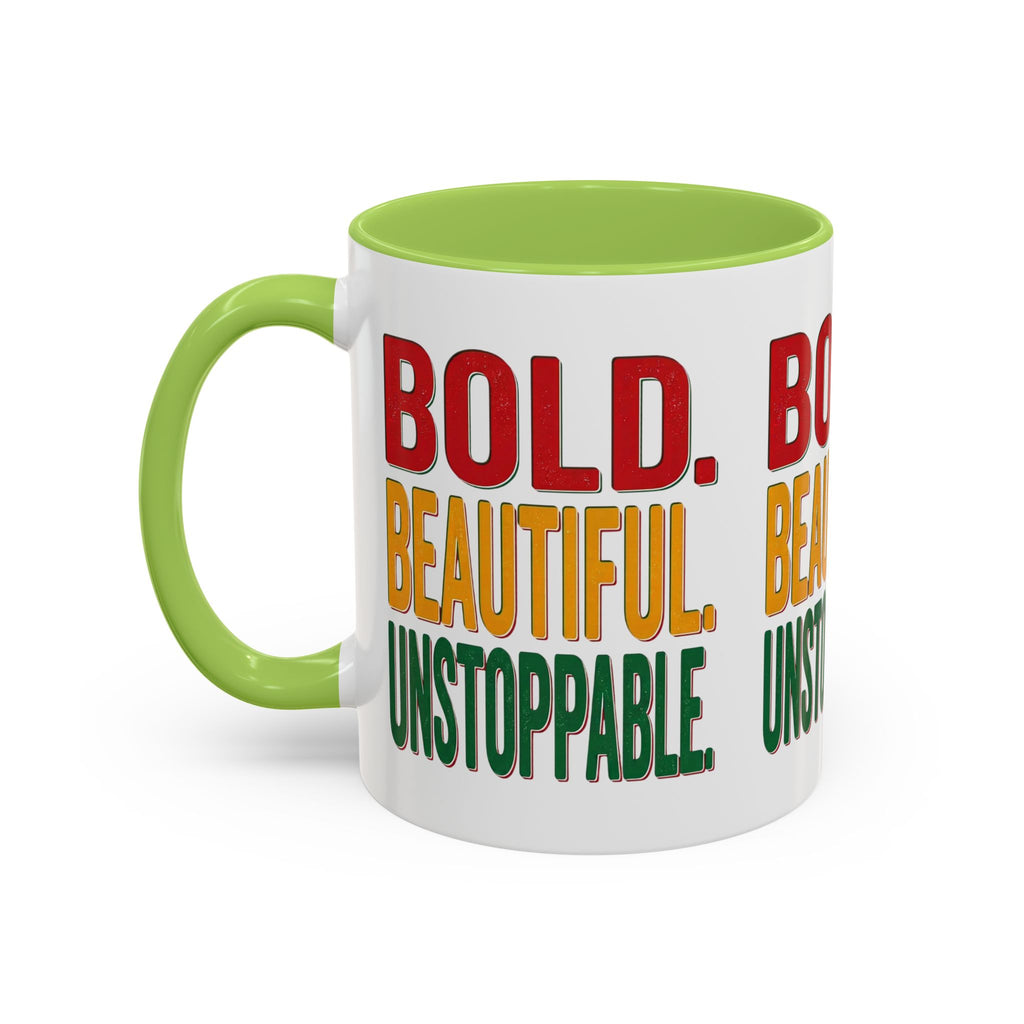 Bold Beautiful Unstoppable Accent Coffee Mug — Inspirational 11/15oz Gift