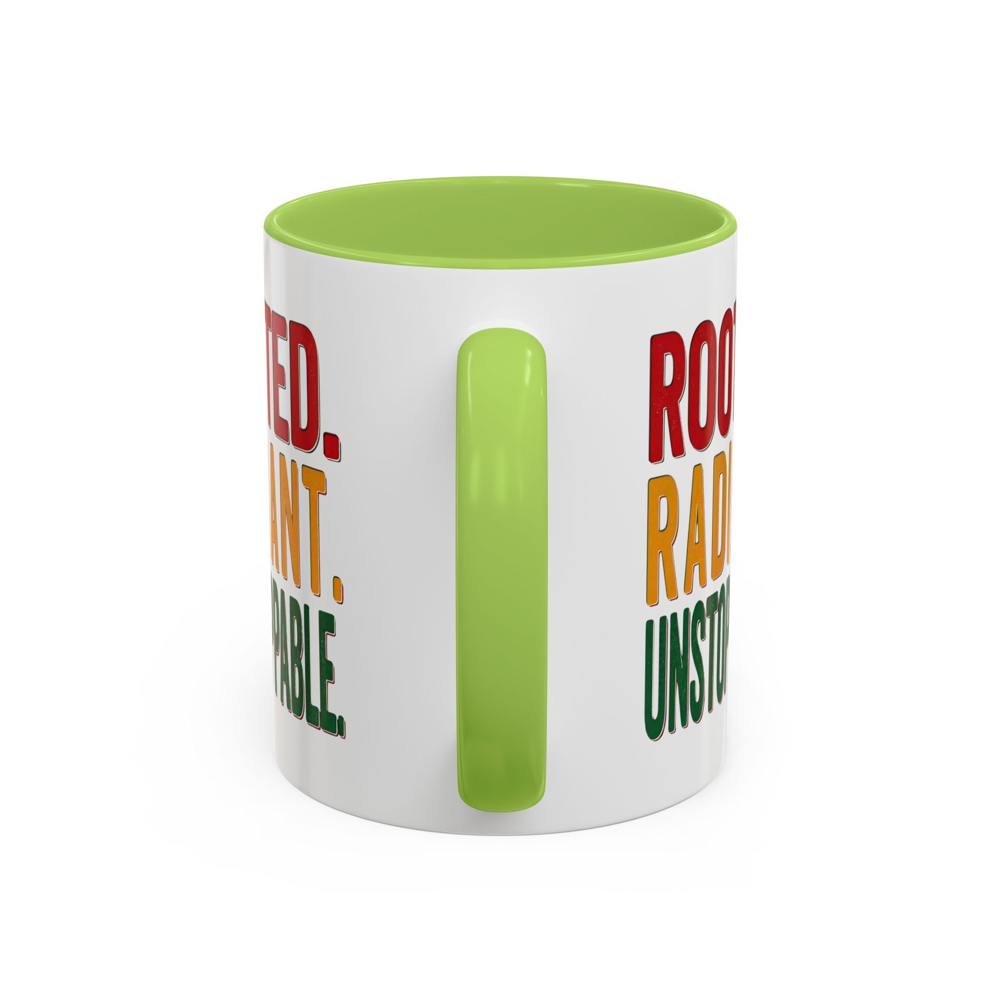 Rooted Radiant Unstoppable Accent Coffee Mug — Empowerment Message 11/15oz