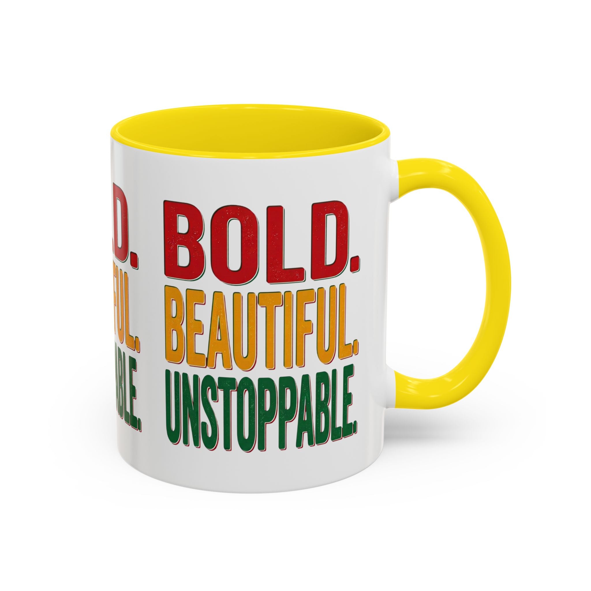 Bold Beautiful Unstoppable Accent Coffee Mug — Inspirational 11/15oz Gift