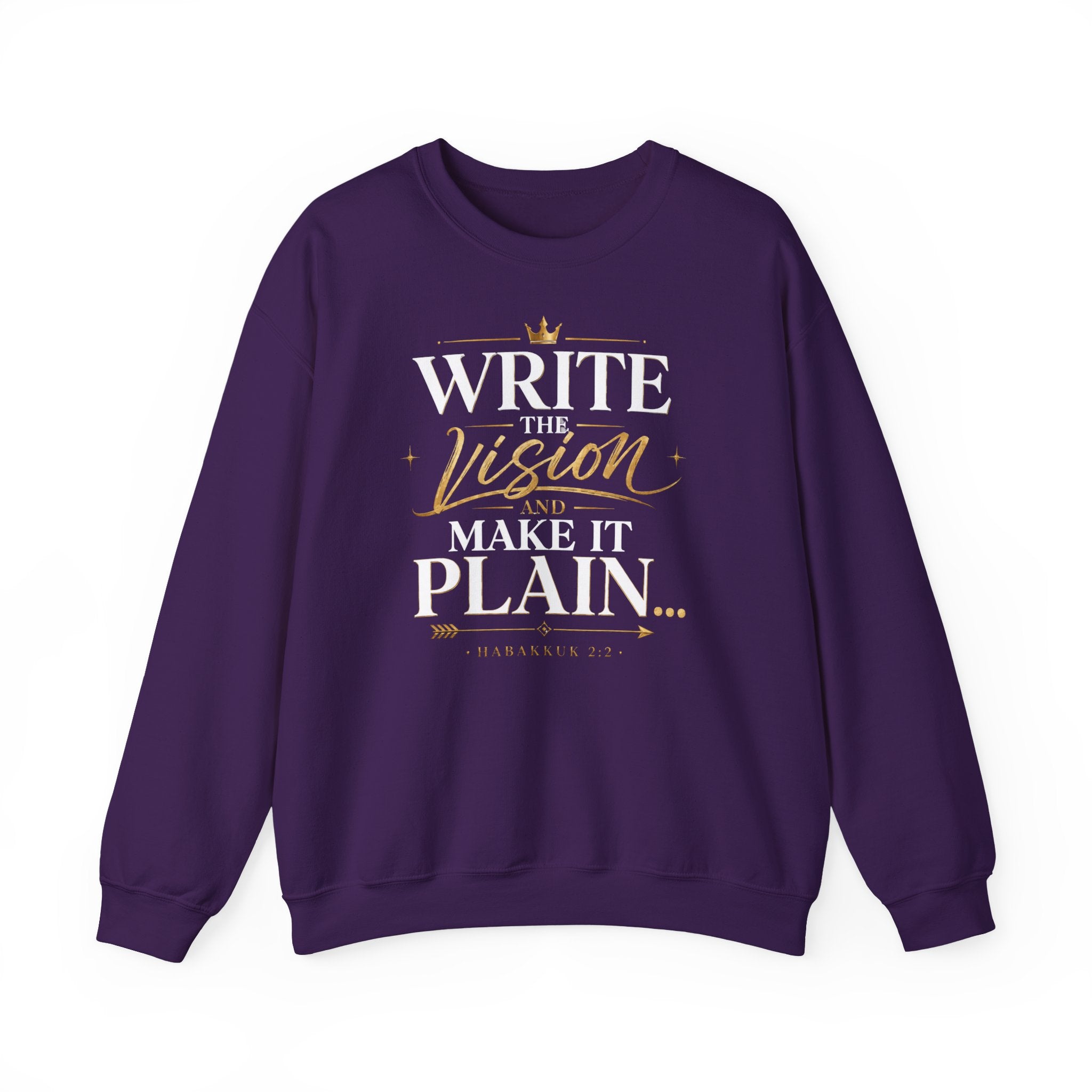 Write the Vision Crewneck Sweatshirt — Inspirational Christian Quote Pullover