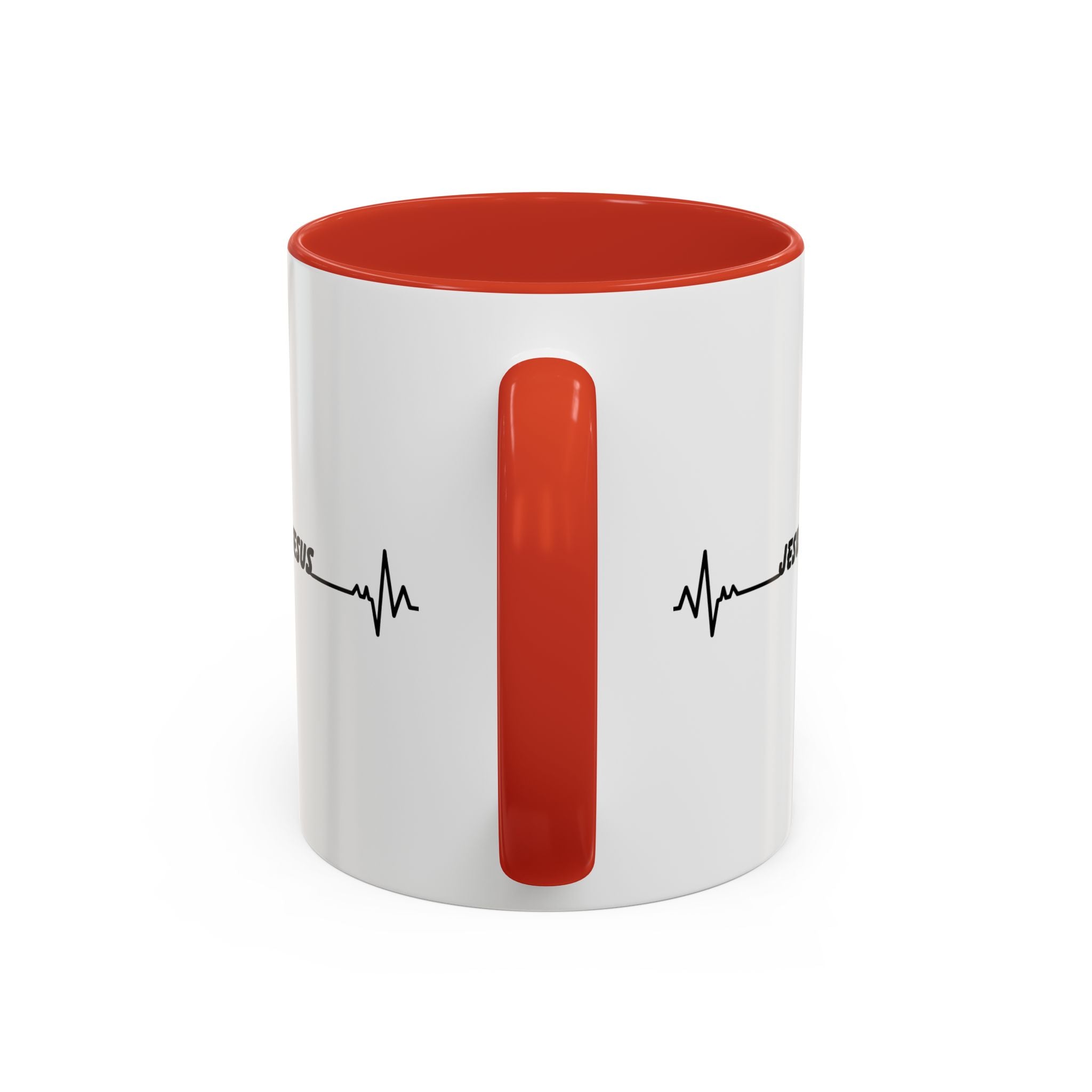 Jesus Heartbeat Accent Coffee Mug — Christian Faith Gift