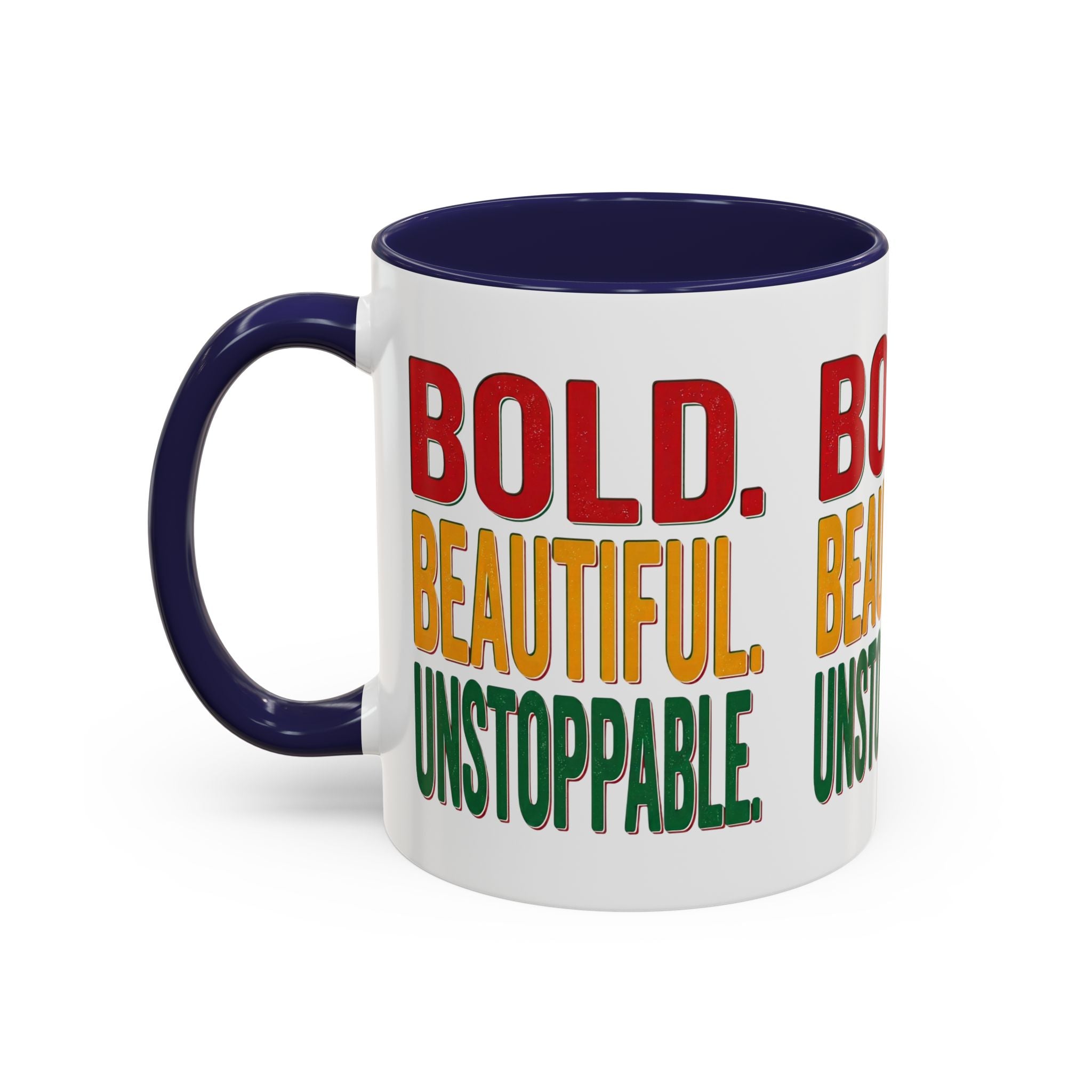 Bold Beautiful Unstoppable Accent Coffee Mug — Inspirational 11/15oz Gift