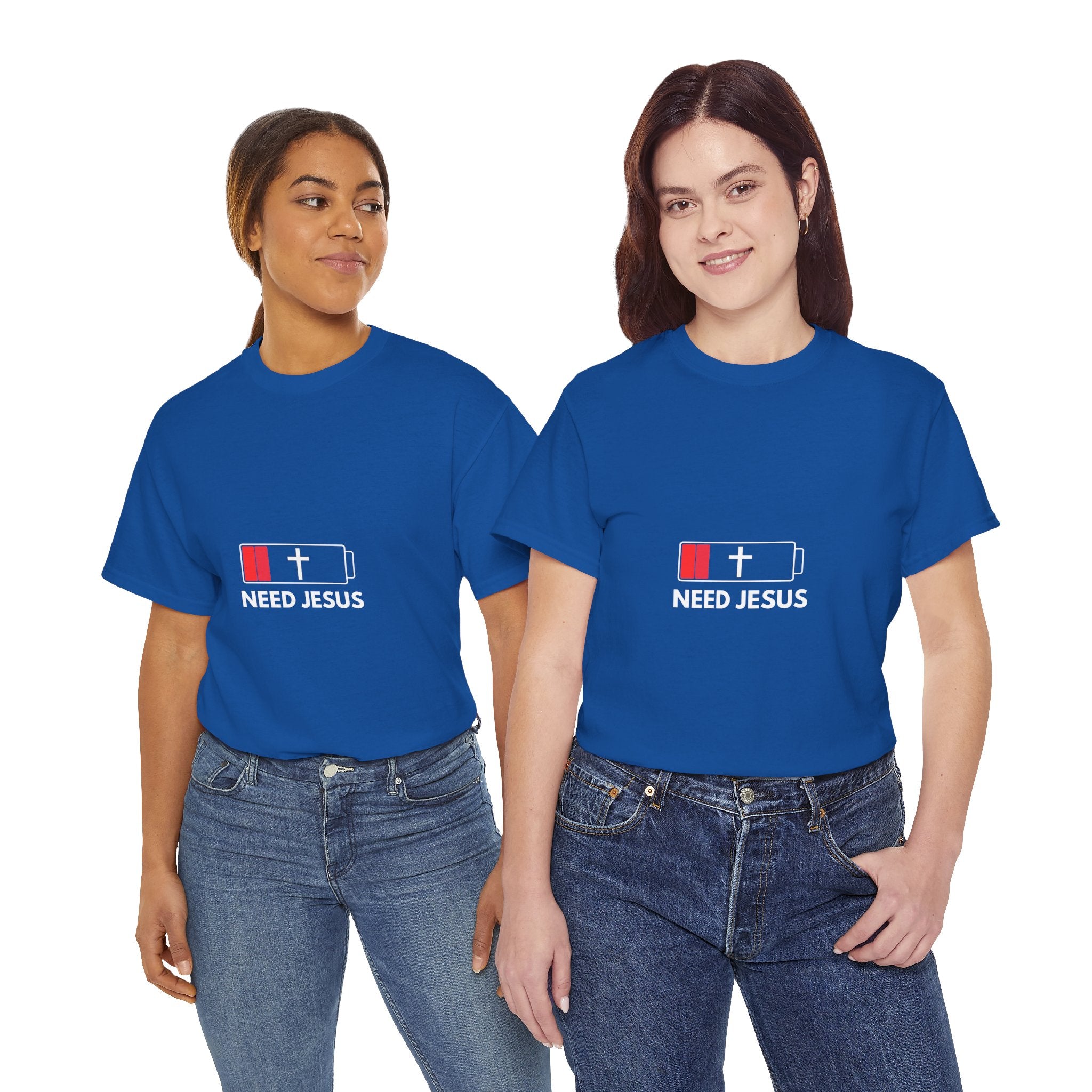 Need Jesus Low Battery Christian T-Shirt