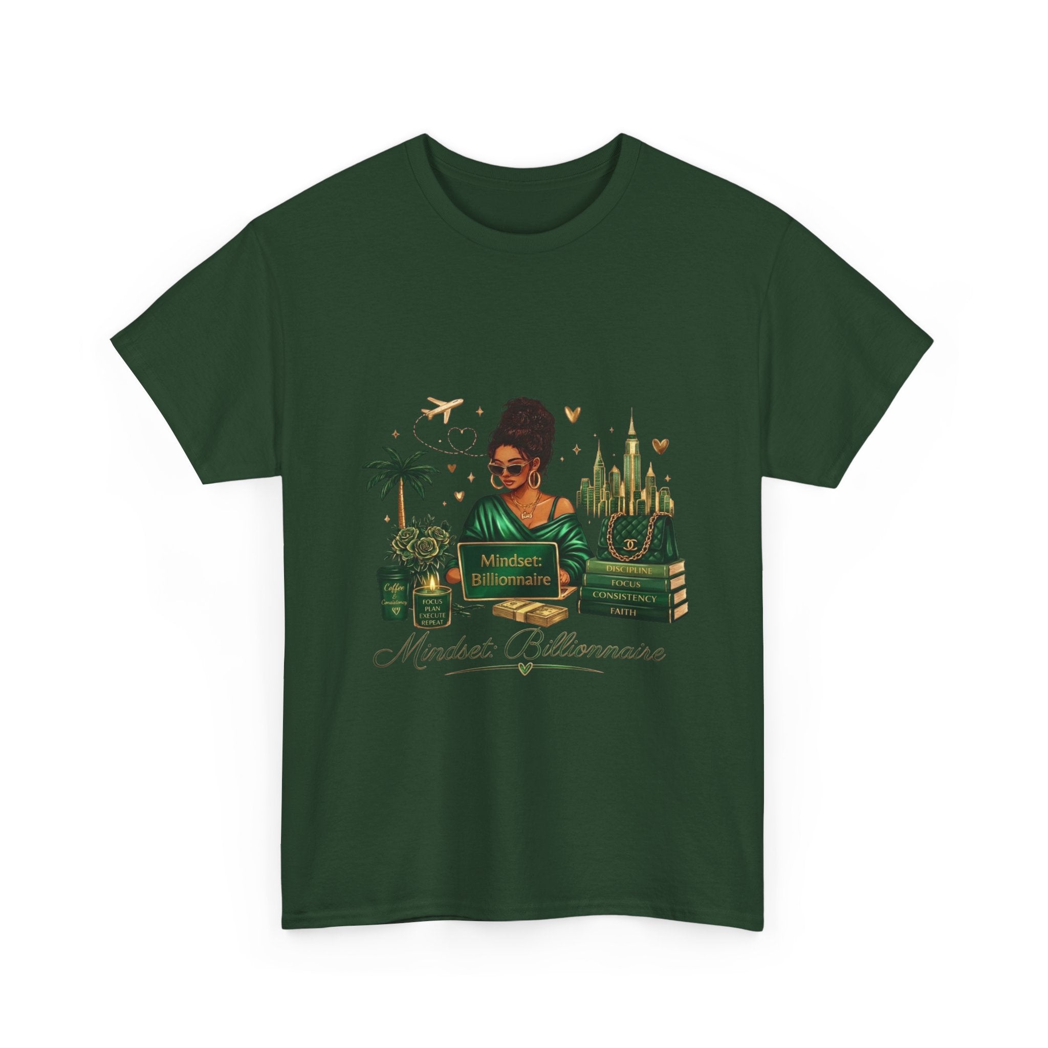 T-Shirt — Mindset Billionaire Graphic Tee (Empowerment, Travel & Success Design)