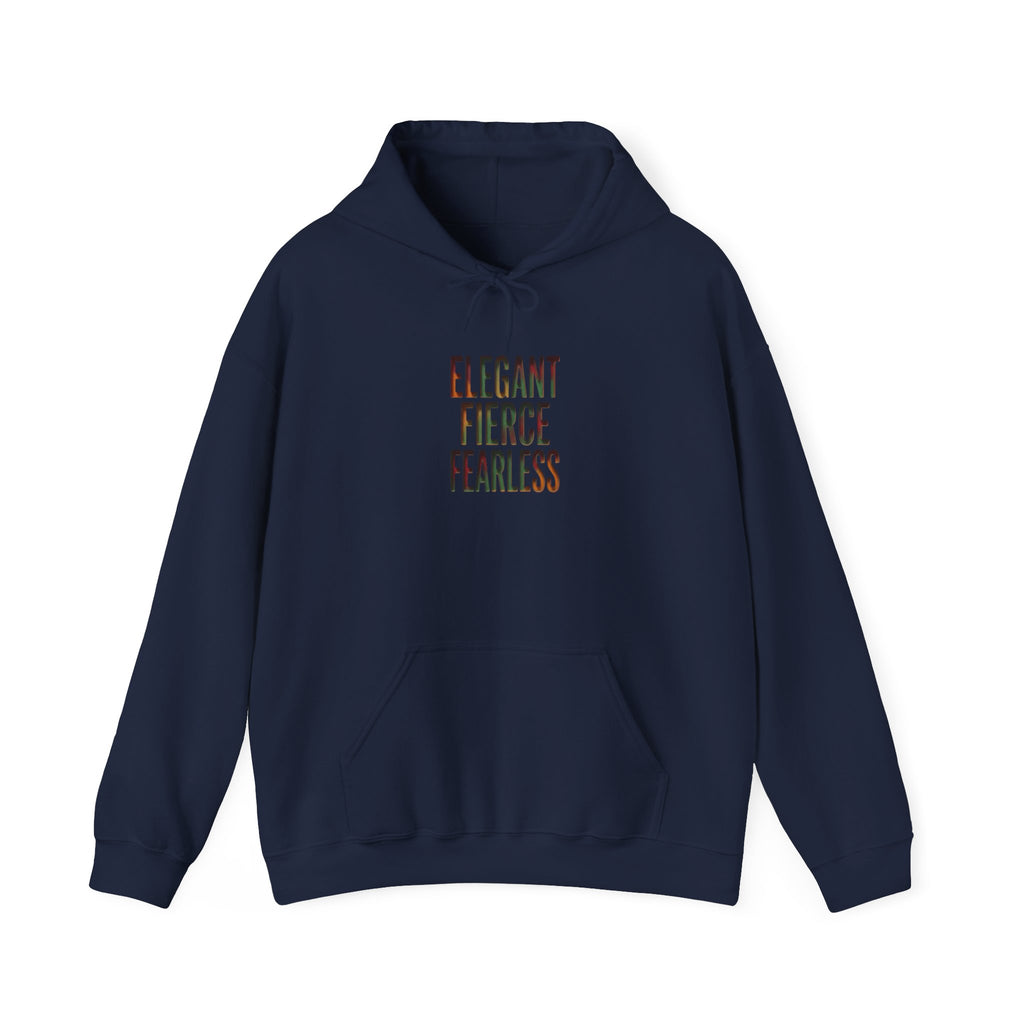 Elegant Fierce Fearless Hoodie | Juneteenth Black Pride, Pan-African Colors