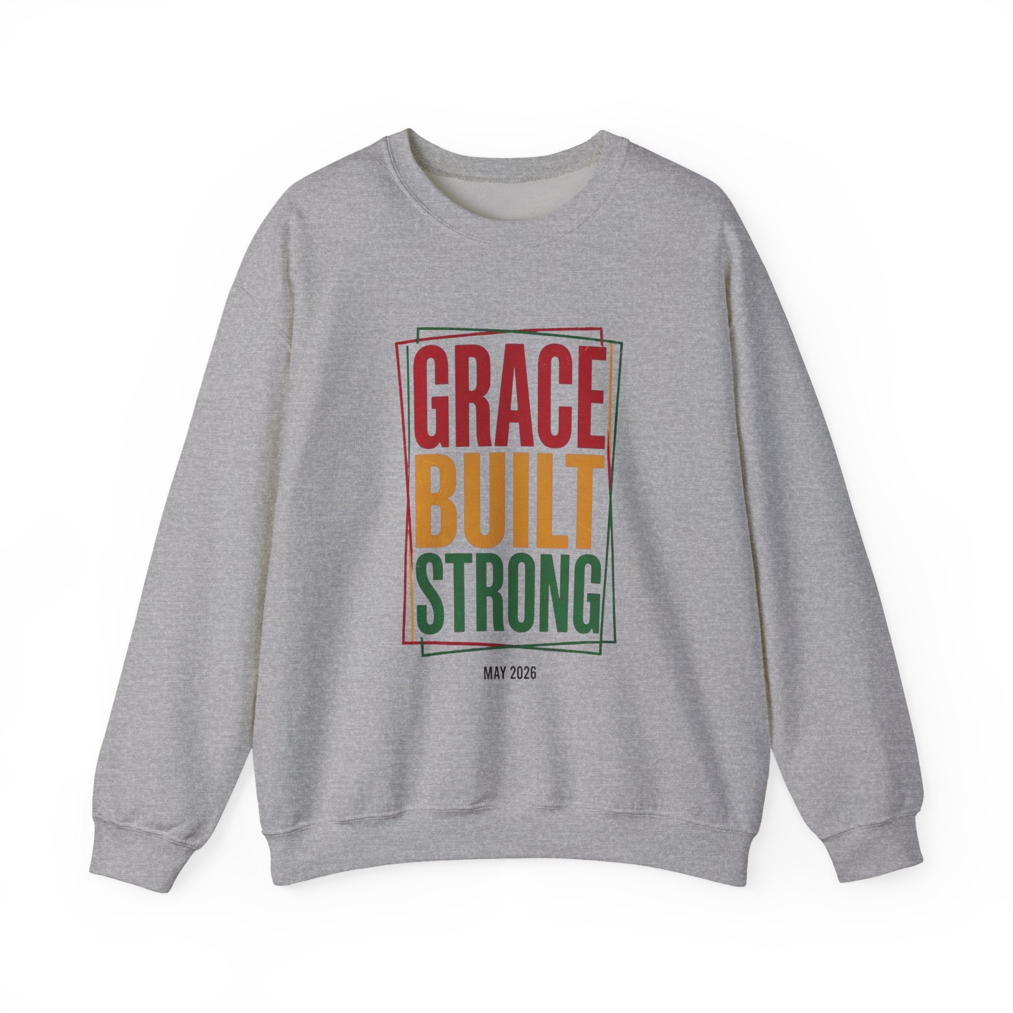 Grace Built Strong Crewneck Sweatshirt | Juneteenth Pan-African Typography