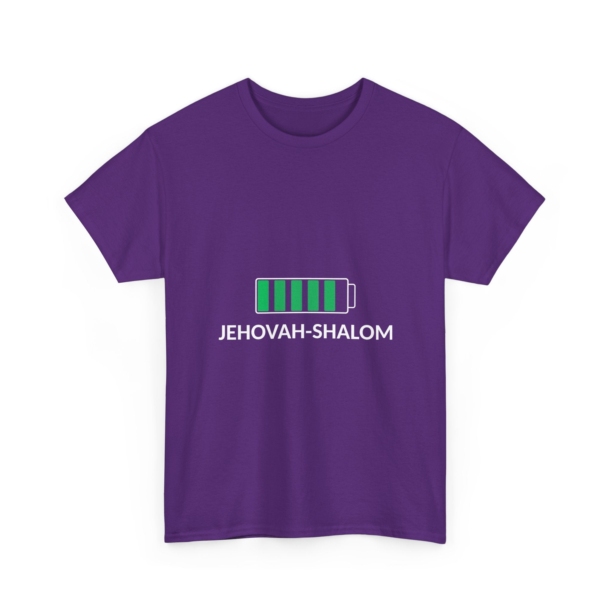Jehovah-Shalom Battery Graphic Tee — Christian Faith Peace T-Shirt
