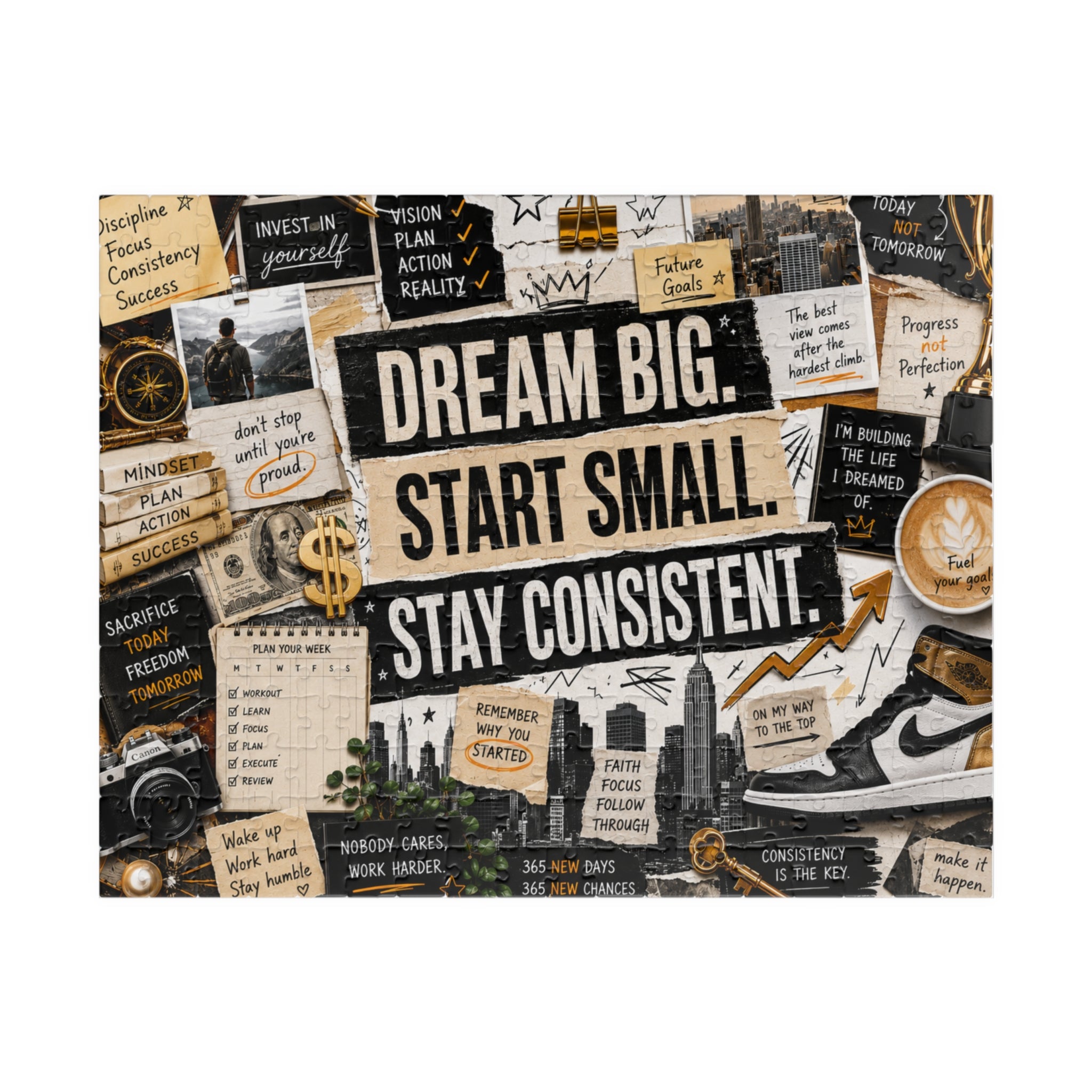Inspirational 'Dream Big. Start Small. Stay Consistent.' Puzzle — Motivational 520/1014-Piece Jigsaw