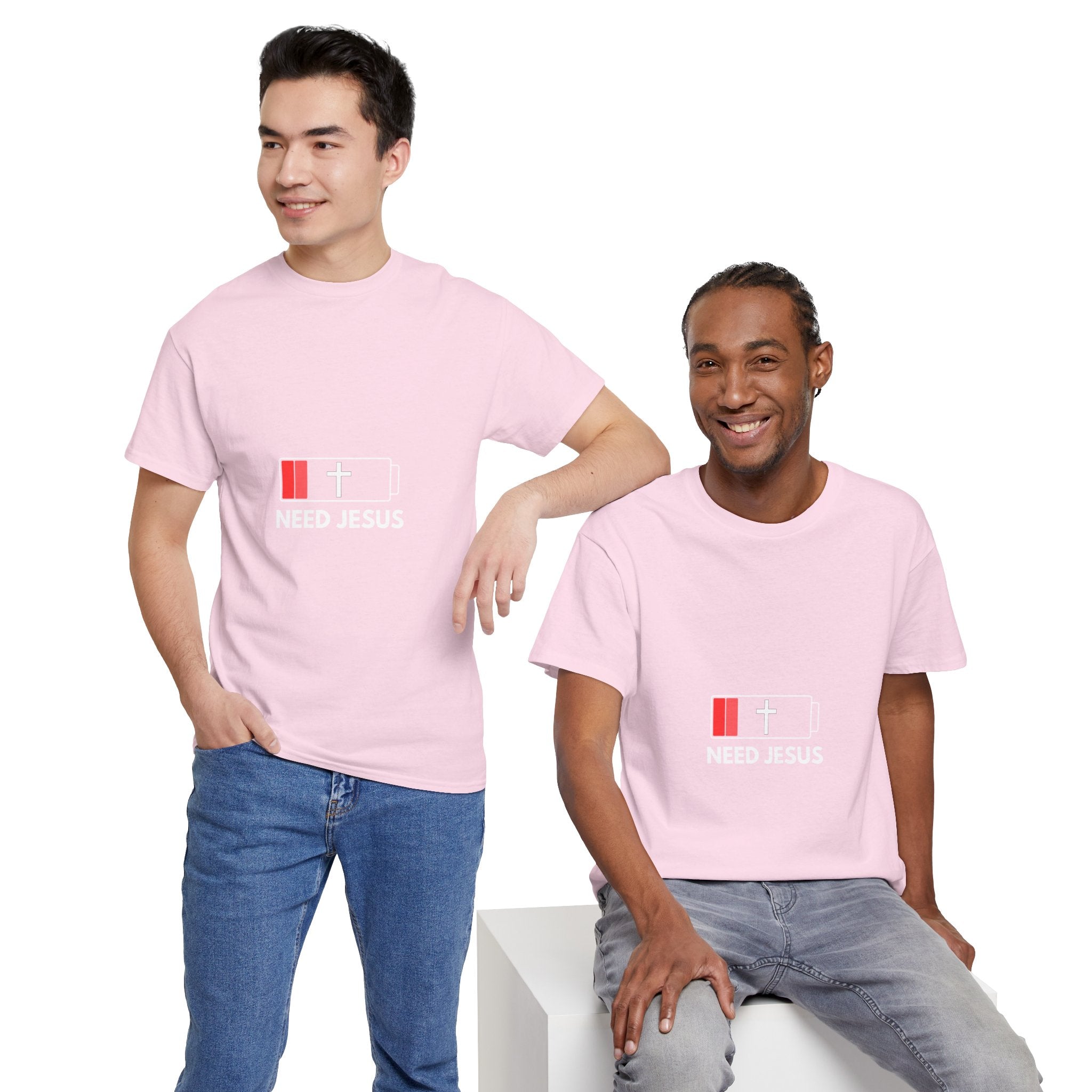 Need Jesus Low Battery Christian T-Shirt