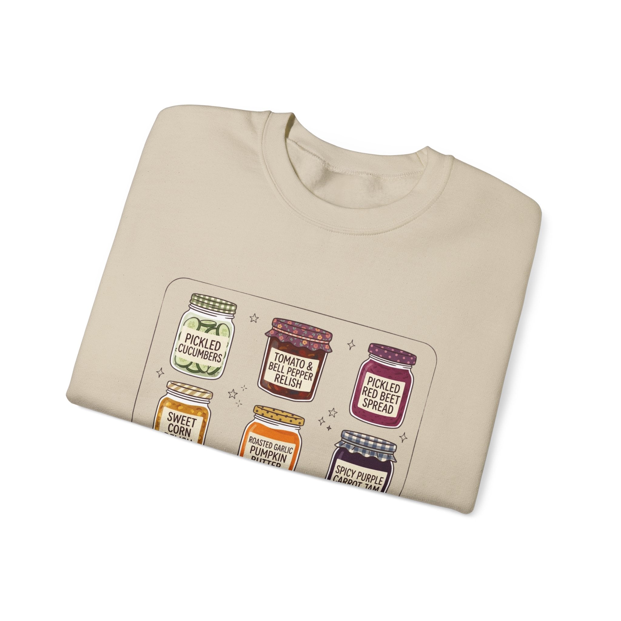 Vintage Jam Jars Sweatshirt | Retro Food Graphics, Hand-Drawn Pantry Art