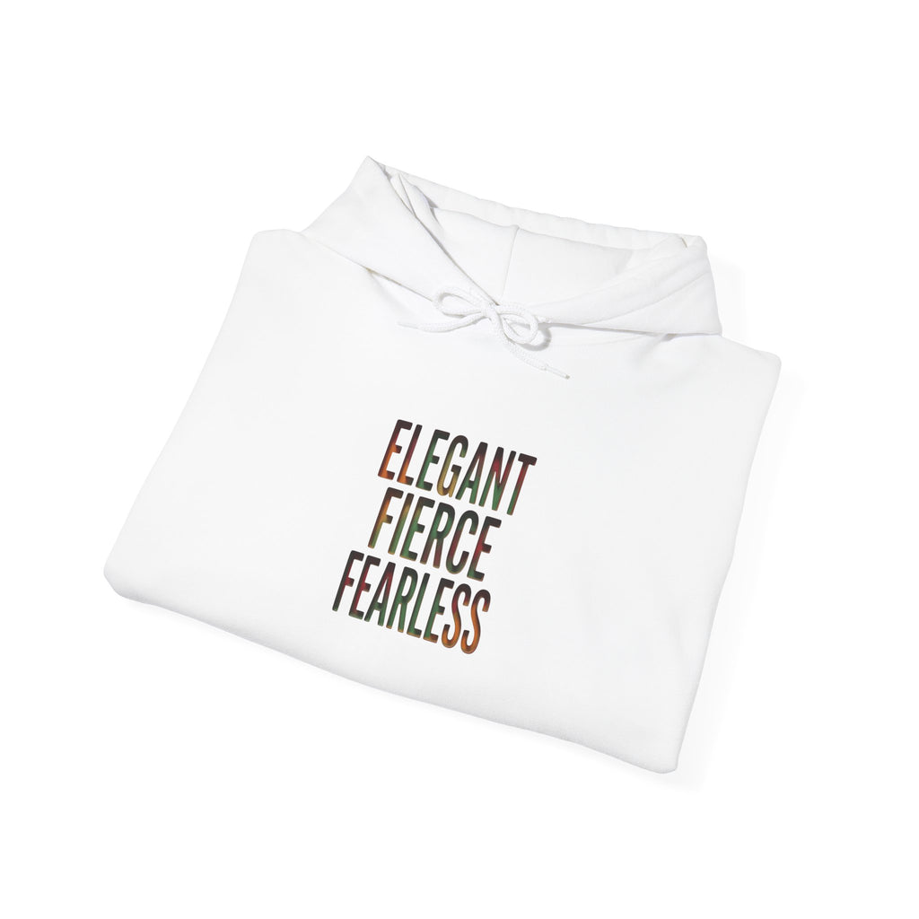 Elegant Fierce Fearless Hoodie | Juneteenth Black Pride, Pan-African Colors