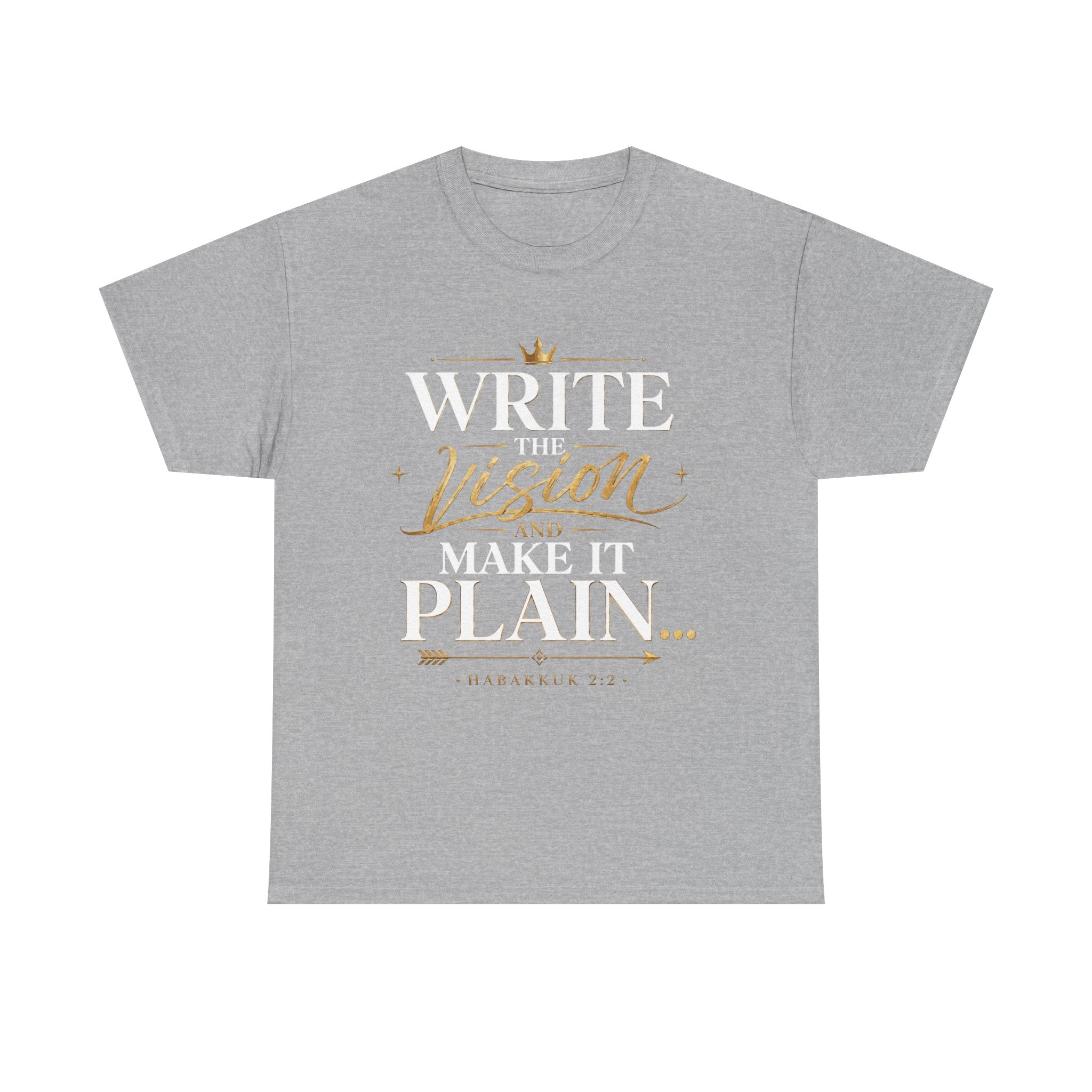 Write The Vision Plain T-Shirt — Hustle, Hardwork & Entrepreneur Gift