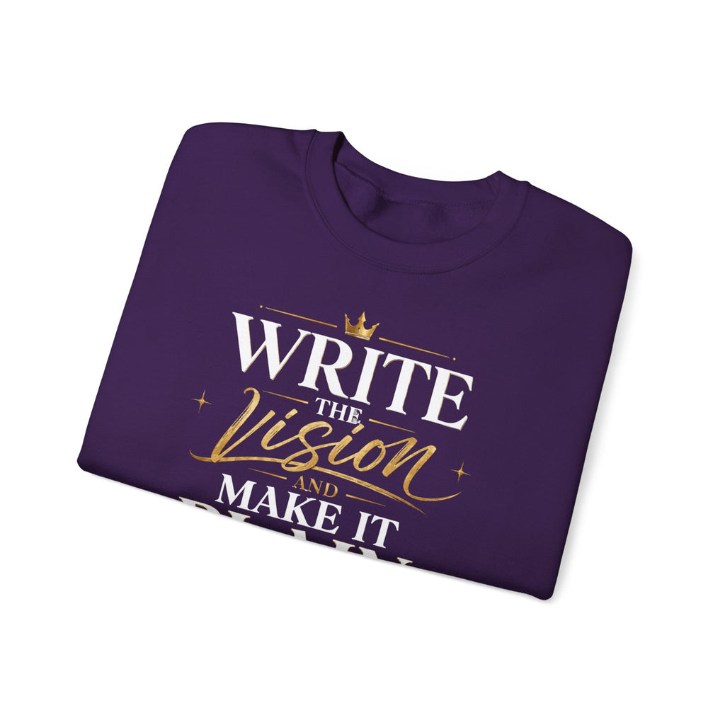 Write the Vision Crewneck Sweatshirt — Inspirational Christian Quote Pullover