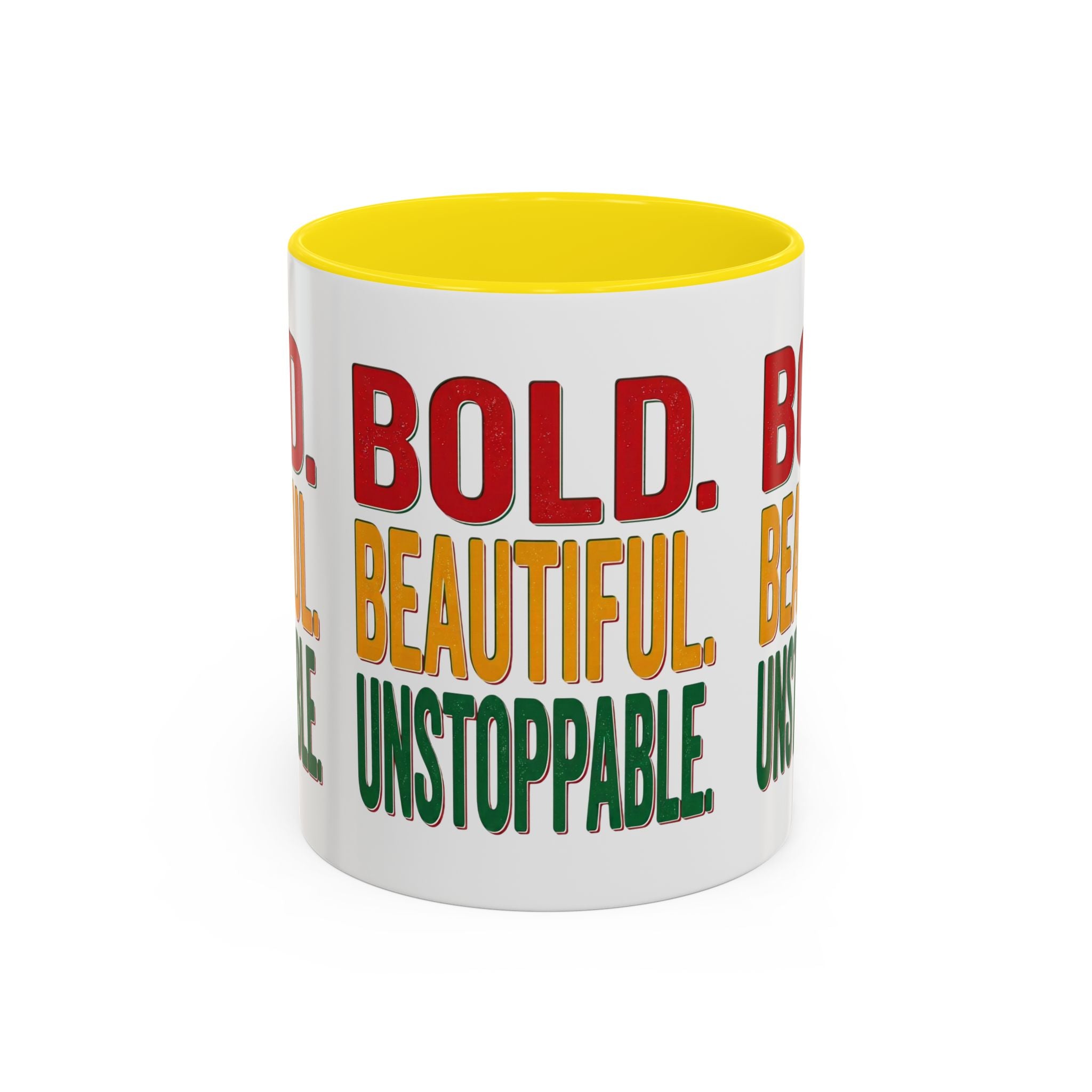 Bold Beautiful Unstoppable Accent Coffee Mug — Inspirational 11/15oz Gift