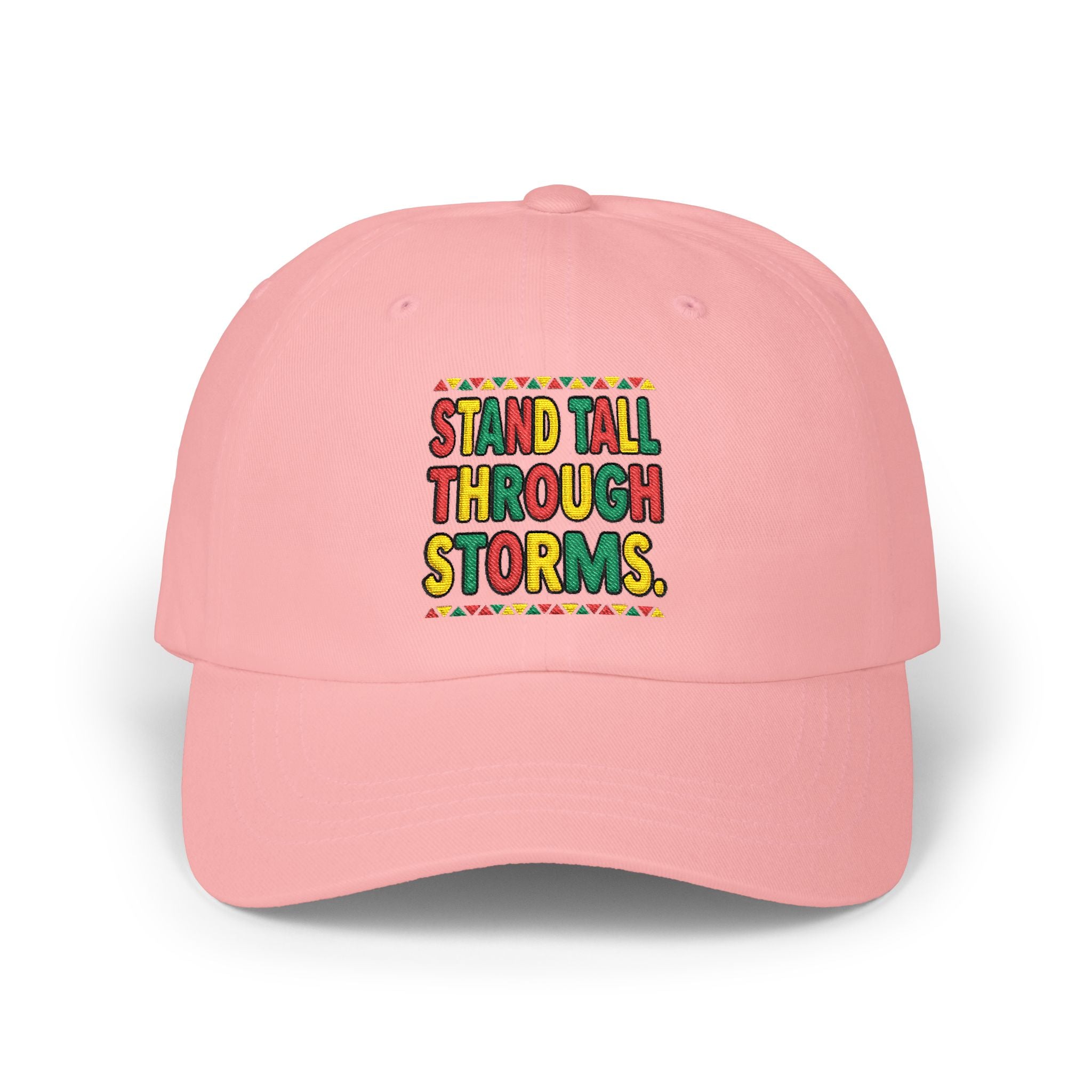 Dad Cap — "Stand Tall Through Storms" Embroidered Motivational Hat