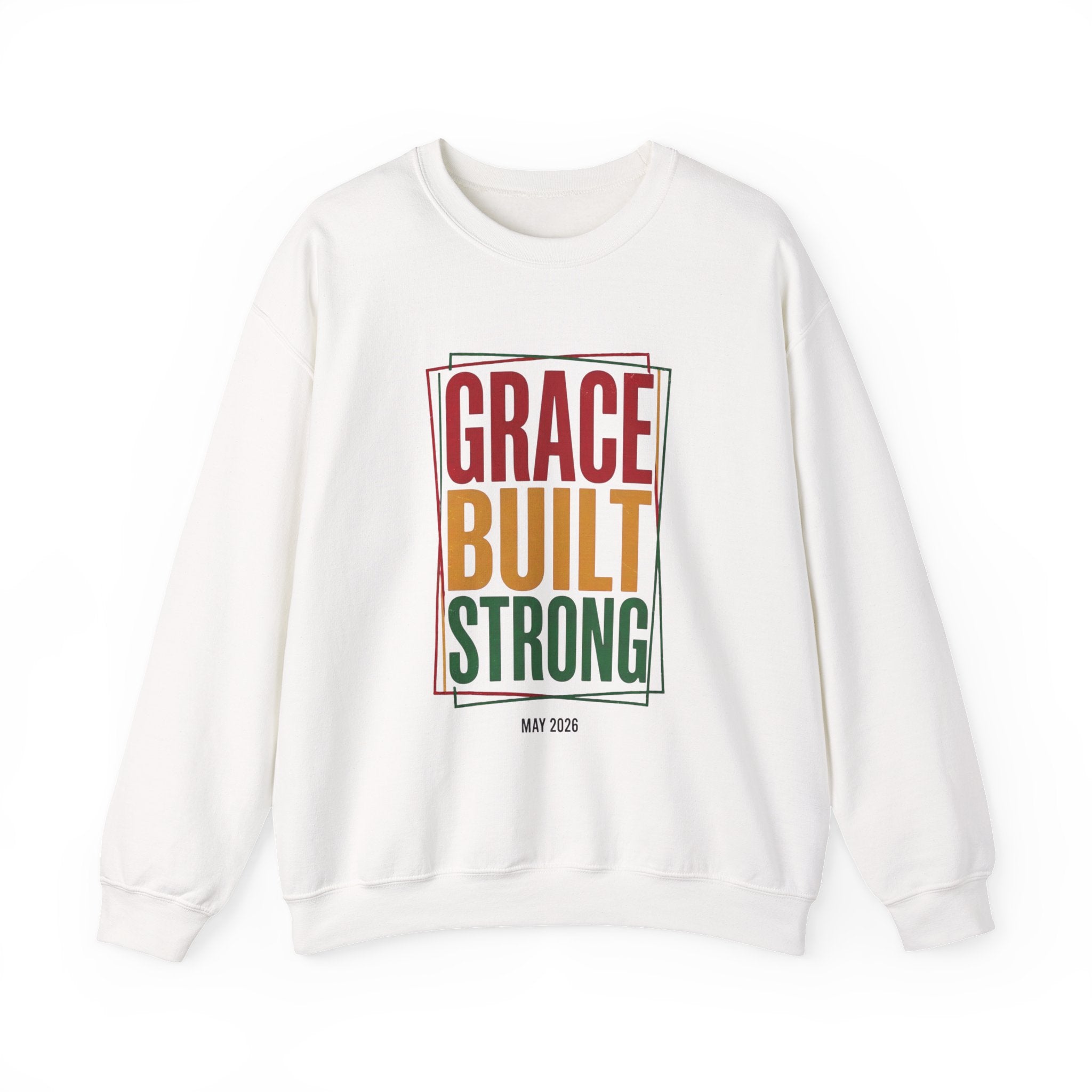 Grace Built Strong Crewneck Sweatshirt | Juneteenth Pan-African Typography