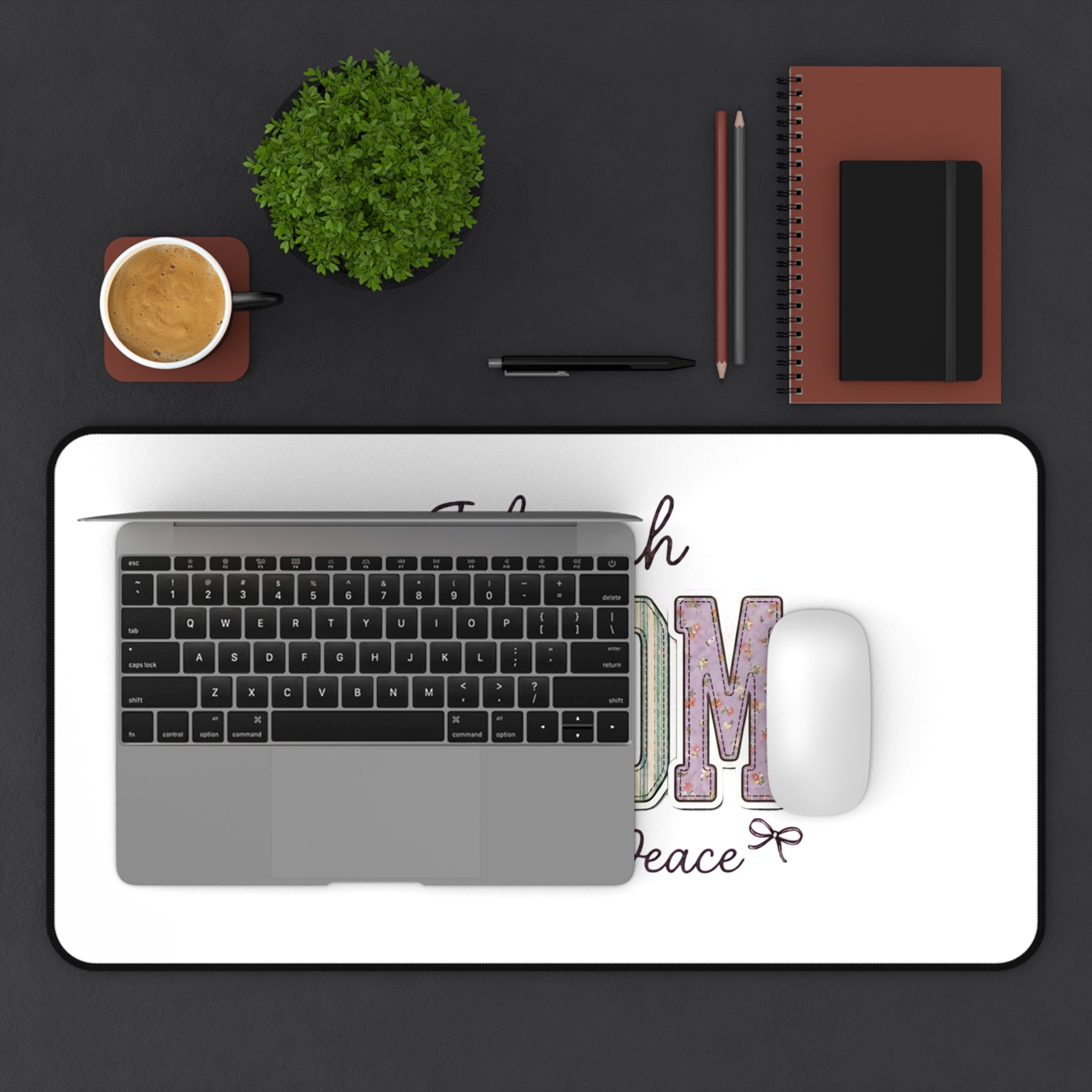 Desk Mat — "Jehovah Shalom: The Lord Is Peace" Inspirational Office Desk Mat