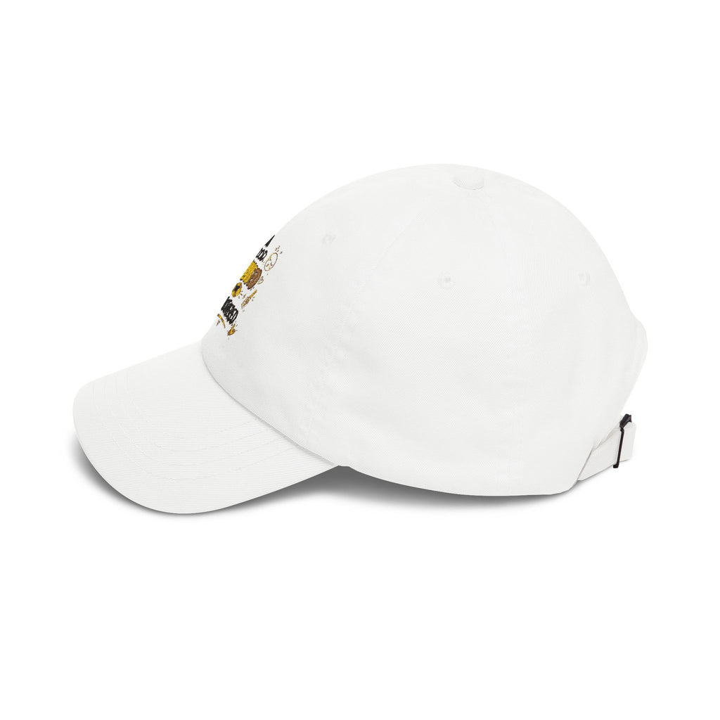 Dad Cap - "Blessed & Unbothered" Embroidered White Baseball Hat