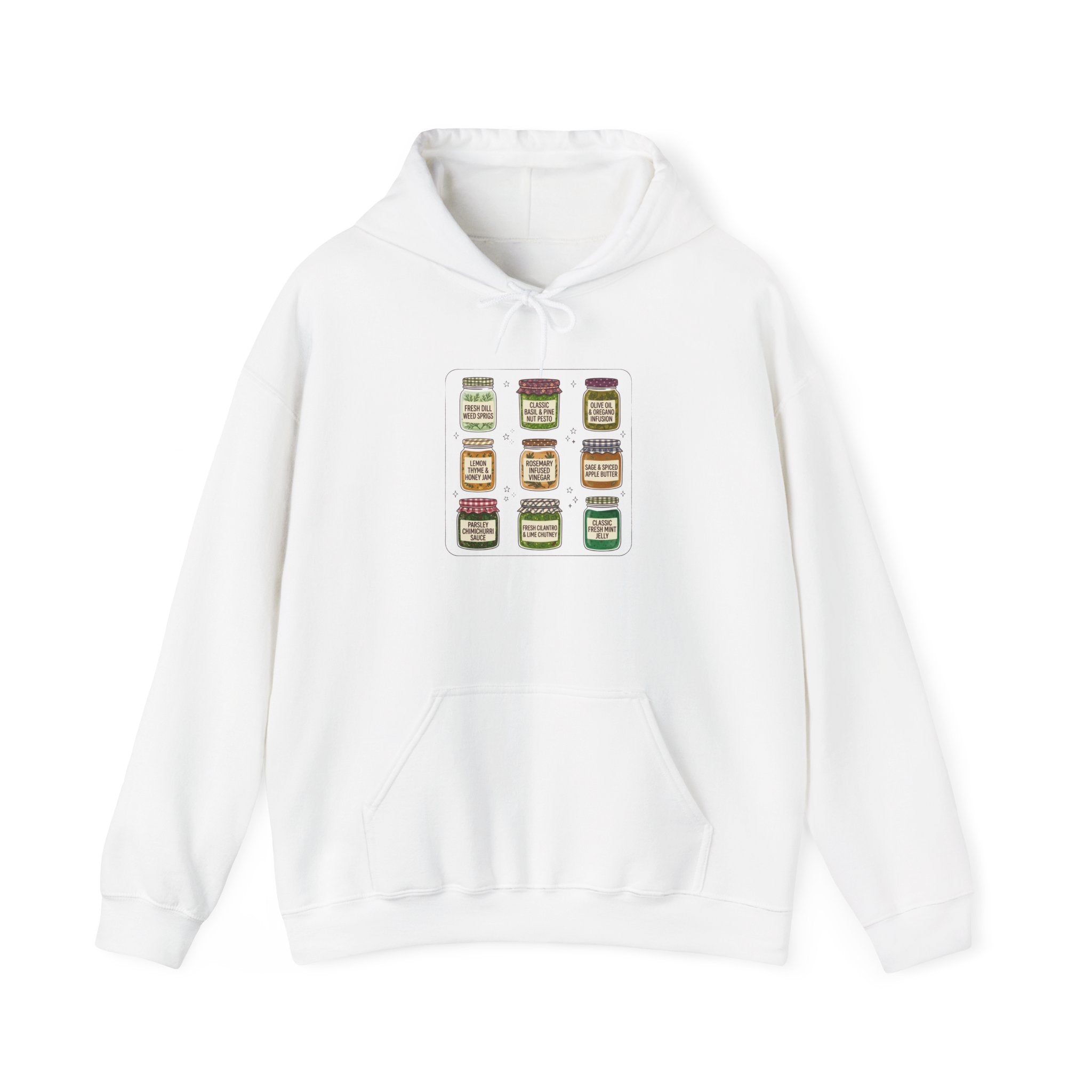 Retro Jam Jar Grid Hoodie | Vintage Food Graphics, Nostalgic Diner Style
