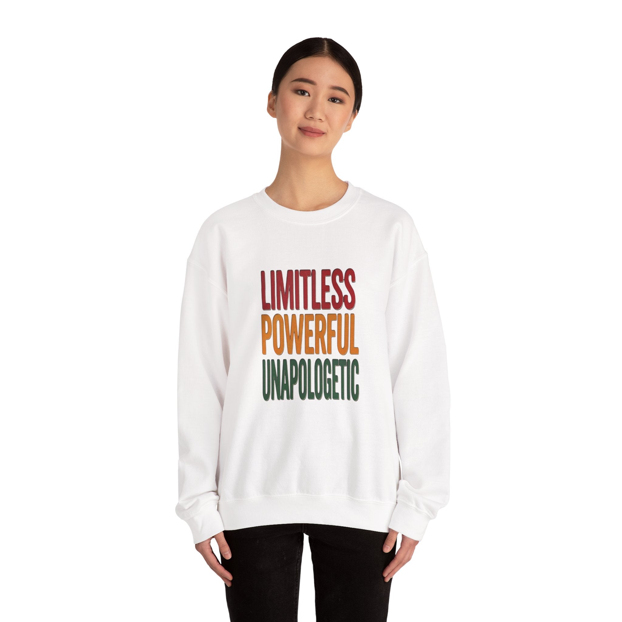 Limitless Powerful Unapologetic Sweatshirt | Juneteenth Pan-African Freedom Typography