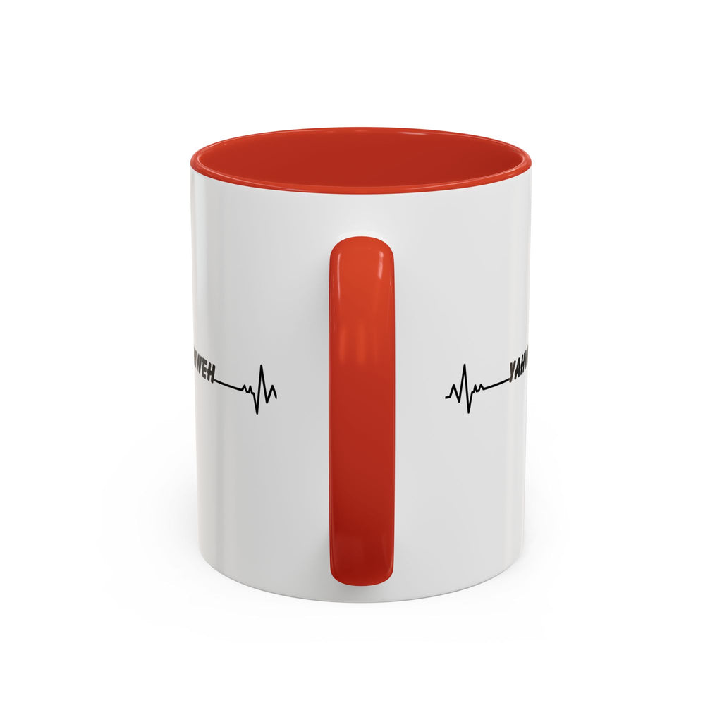 Yahweh Heartbeat Accent Coffee Mug — Christian Faith Prayer Gift (11/15oz)