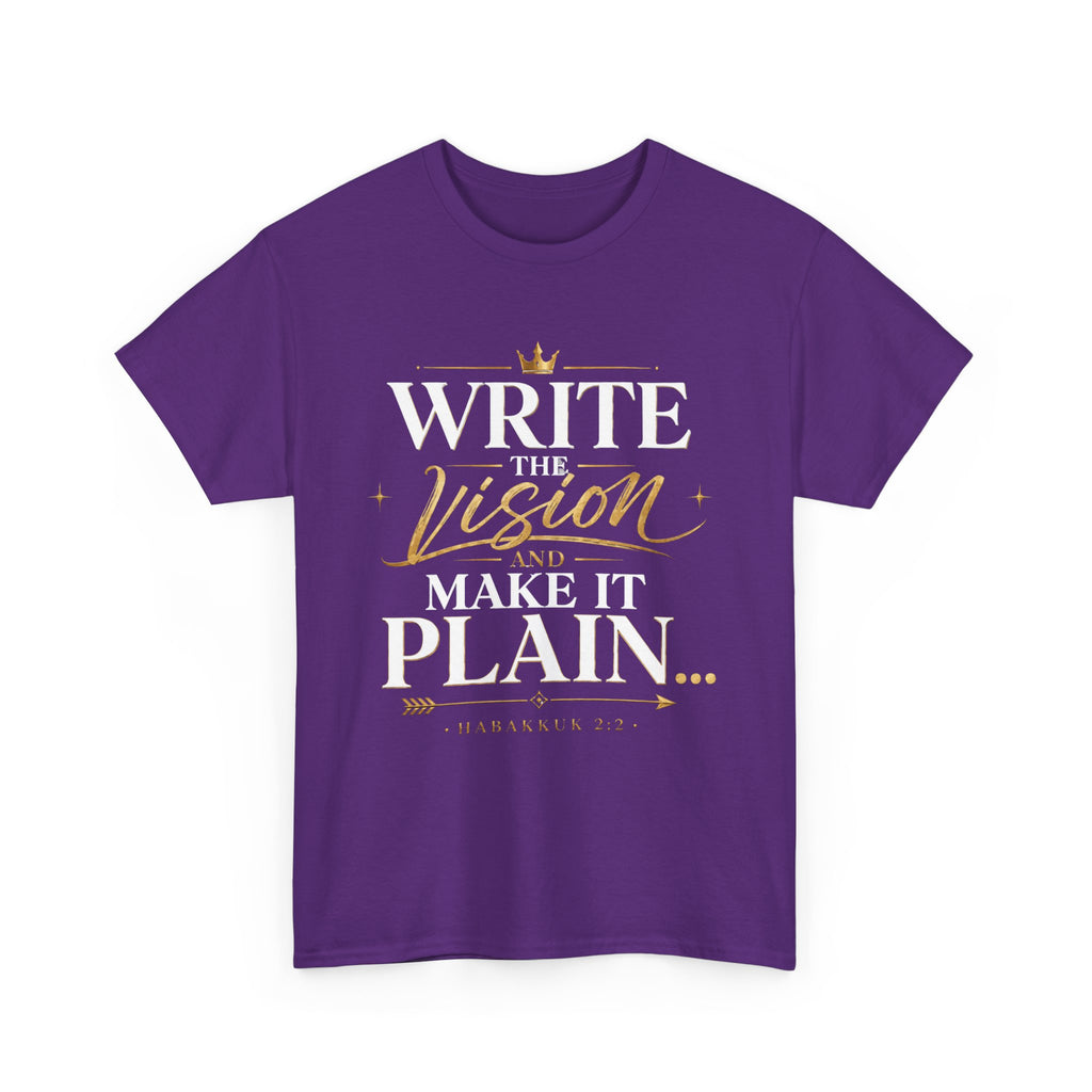 Write The Vision Plain T-Shirt — Hustle, Hardwork & Entrepreneur Gift