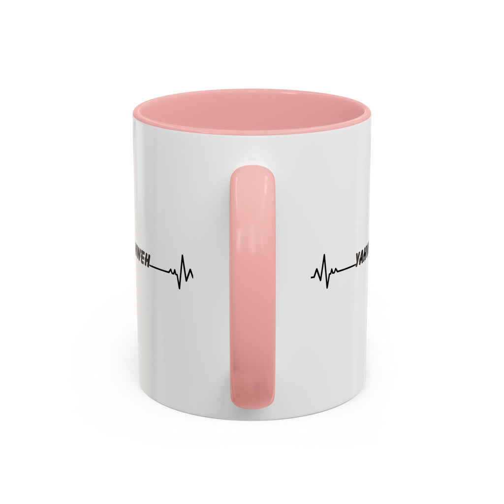Yahweh Heartbeat Accent Coffee Mug — Christian Faith Prayer Gift (11/15oz)