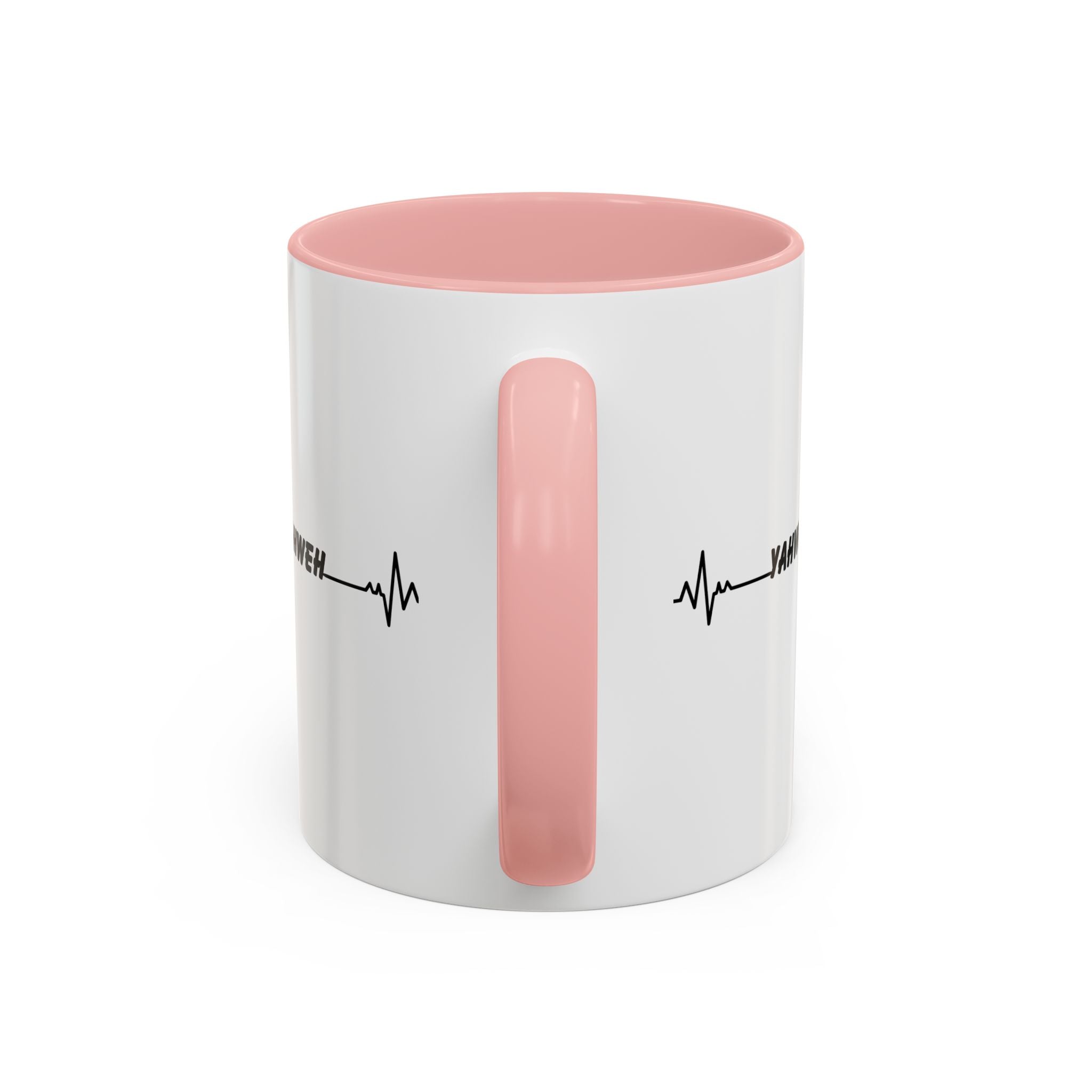 Yahweh Heartbeat Accent Coffee Mug — Christian Faith Prayer Gift (11/15oz)