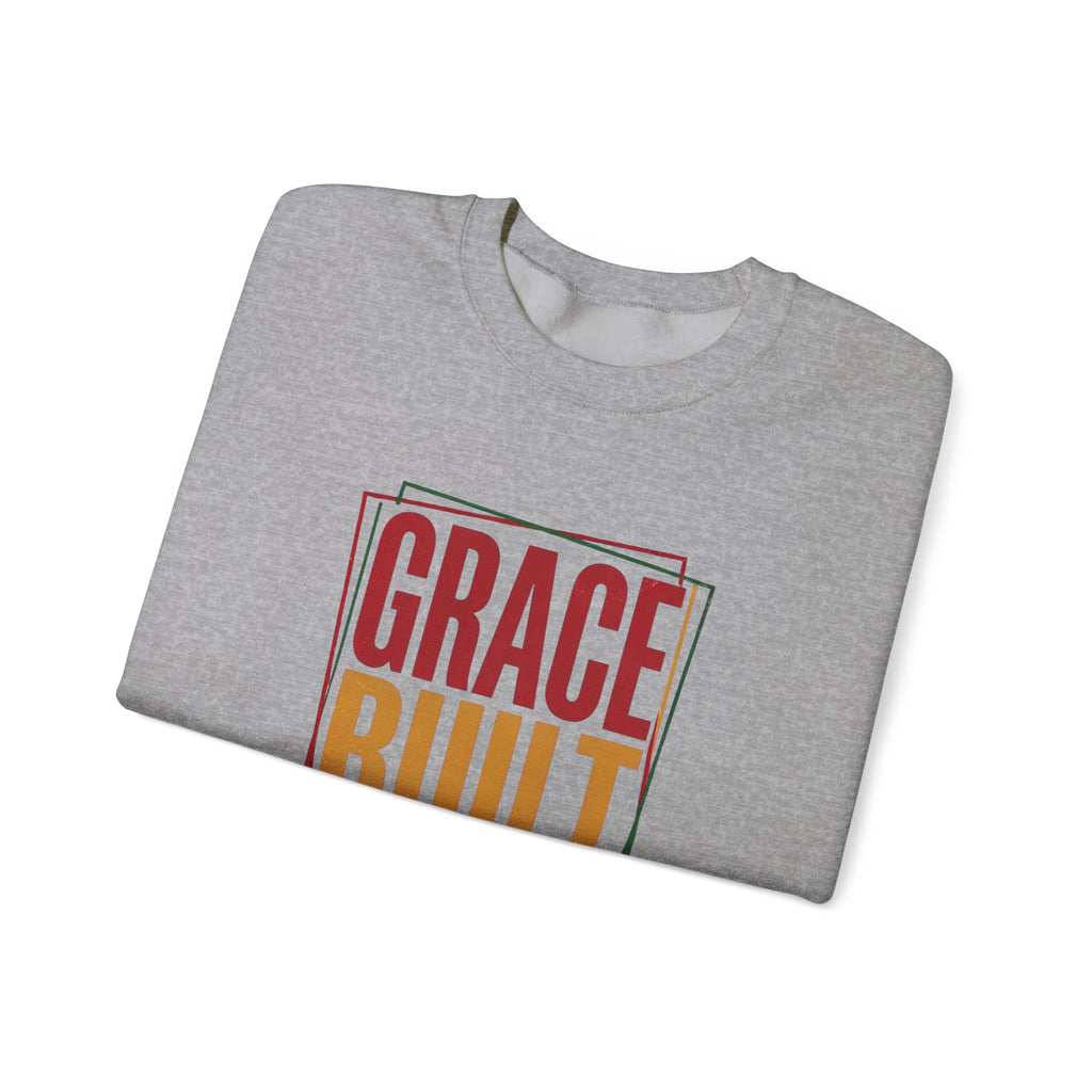 Grace Built Strong Crewneck Sweatshirt | Juneteenth Pan-African Typography