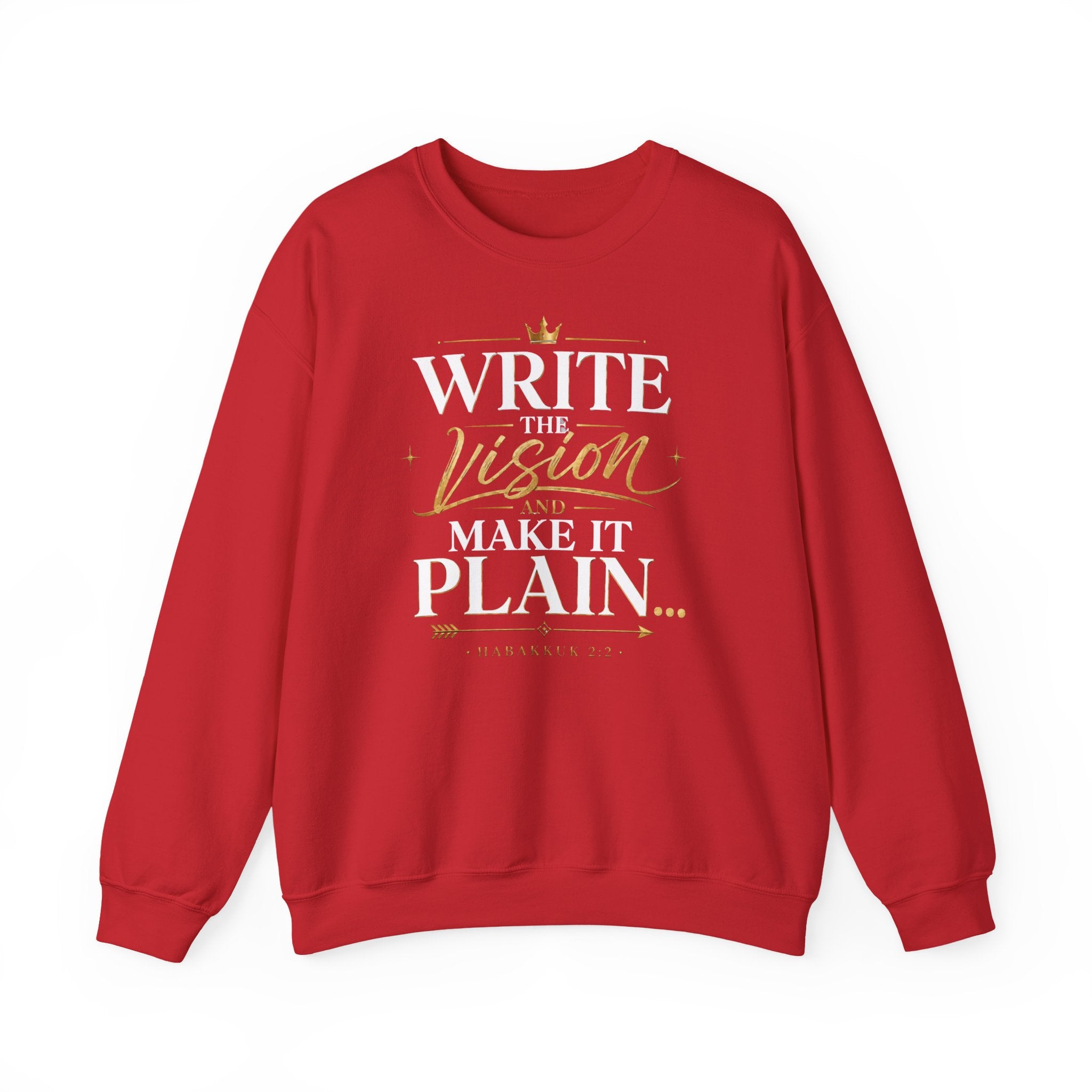 Write the Vision Crewneck Sweatshirt — Inspirational Christian Quote Pullover