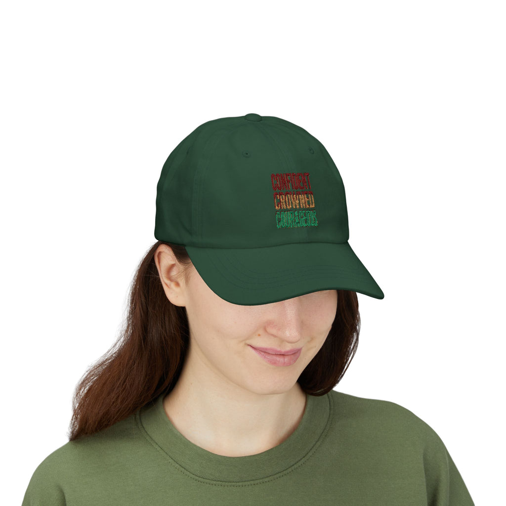 Classic Dad Cap — "Confident Crowned Courageous" Embroidered Inspirational Hat