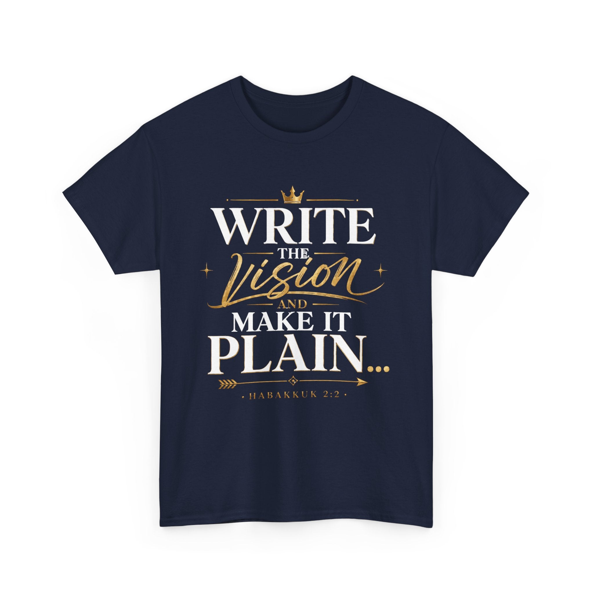 Write The Vision Plain T-Shirt — Hustle, Hardwork & Entrepreneur Gift