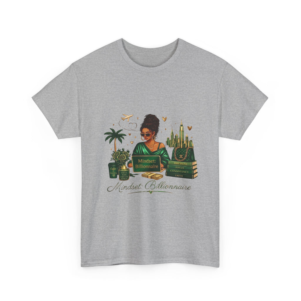 T-Shirt — Mindset Billionaire Graphic Tee (Empowerment, Travel & Success Design)