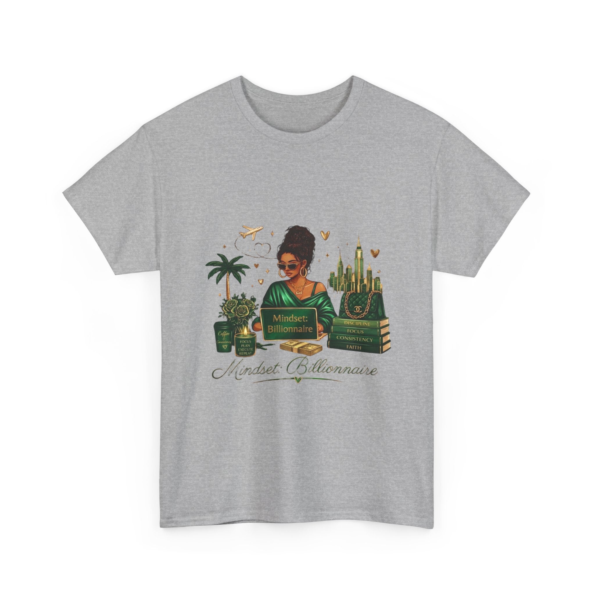 T-Shirt — Mindset Billionaire Graphic Tee (Empowerment, Travel & Success Design)