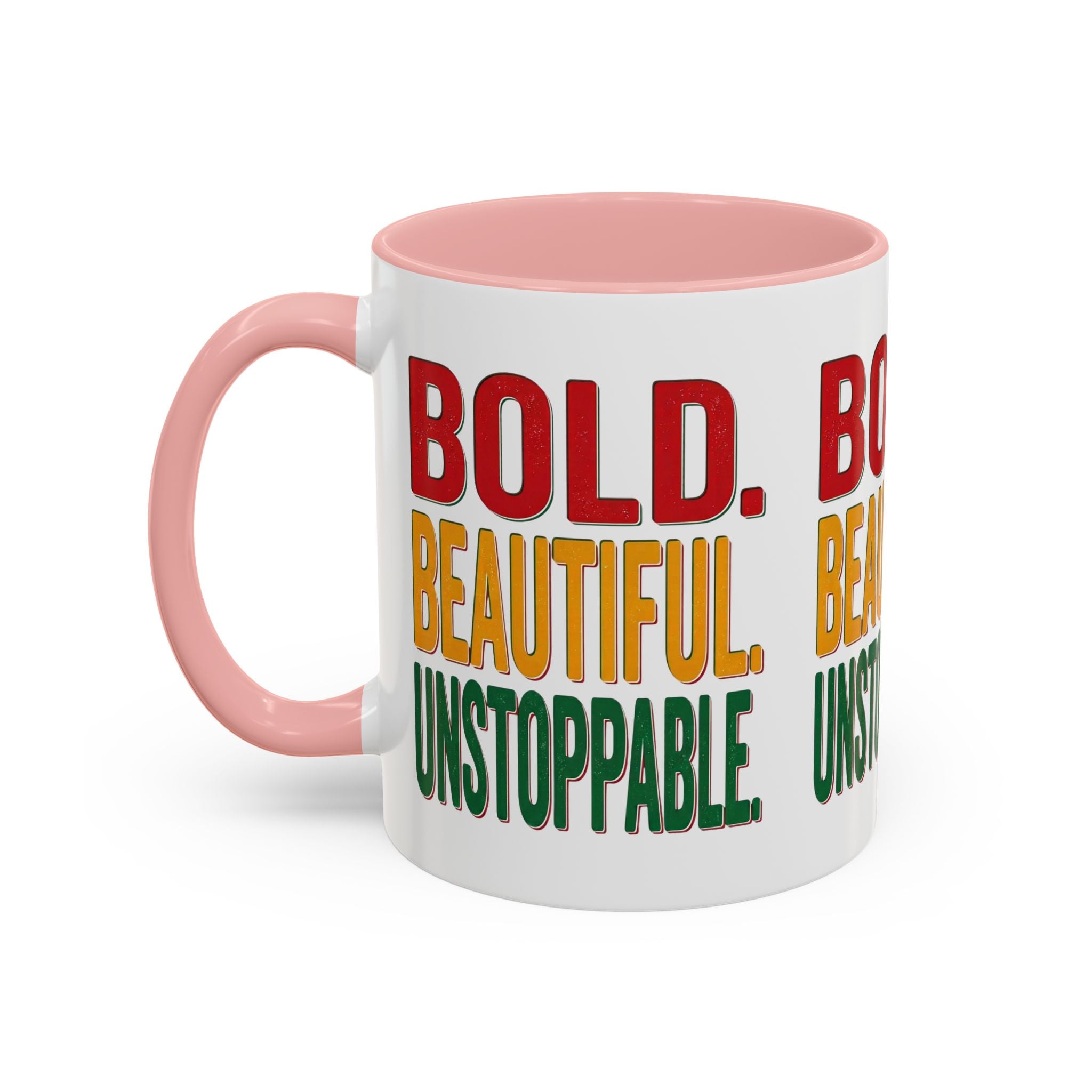 Bold Beautiful Unstoppable Accent Coffee Mug — Inspirational 11/15oz Gift